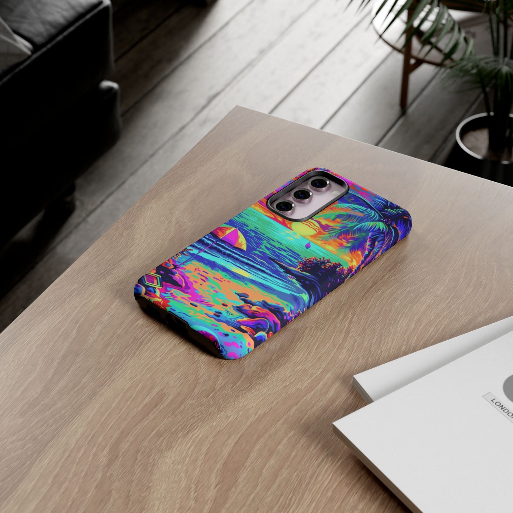 Beach Bliss: Durable Android Phone Case with Lisa Frank Style