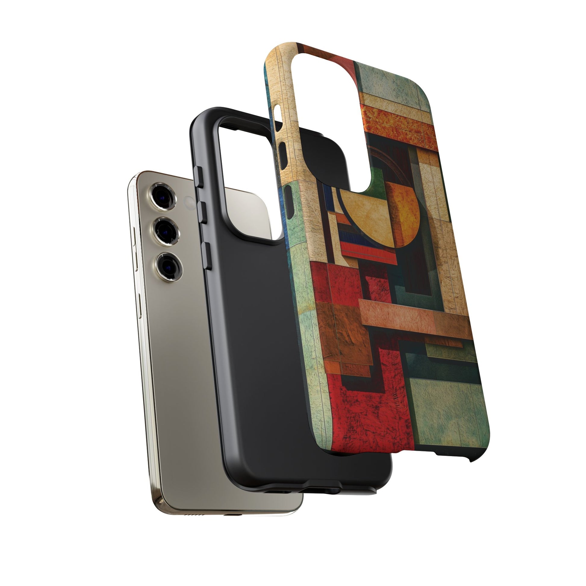 Tan Prairie Style Frank Lloyd Wright Usonian Phone Case Geometric Stained Glass Art Deco Marble Gold 13 14 15 16 iPhone Pro Max Galaxy Pixel