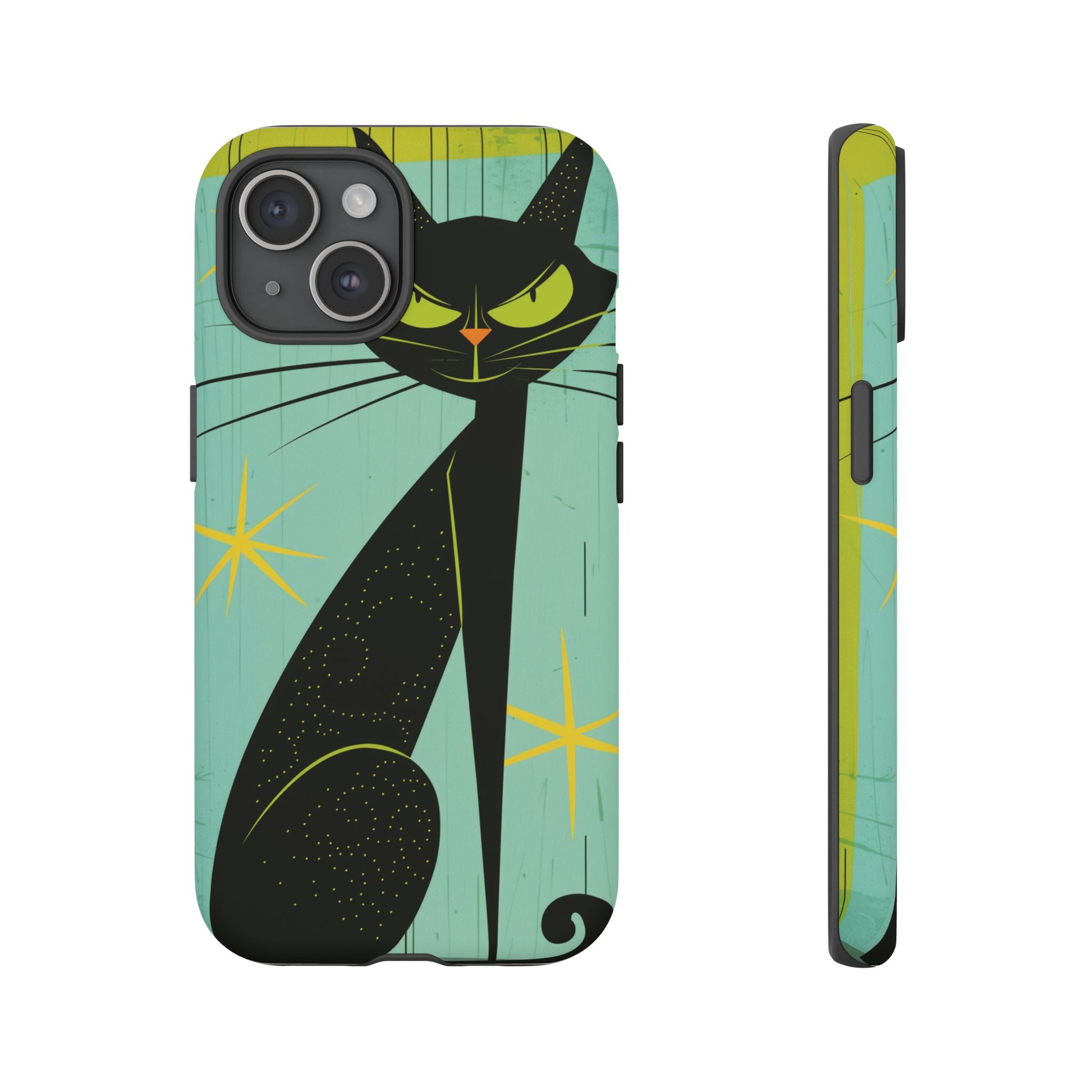 Mid-Century Modern Phone Case, Mid Mod Android Case, Atomic Cats Android Case, Retro Chic Smartphone Cover, Unique Artistic Phone Accessory