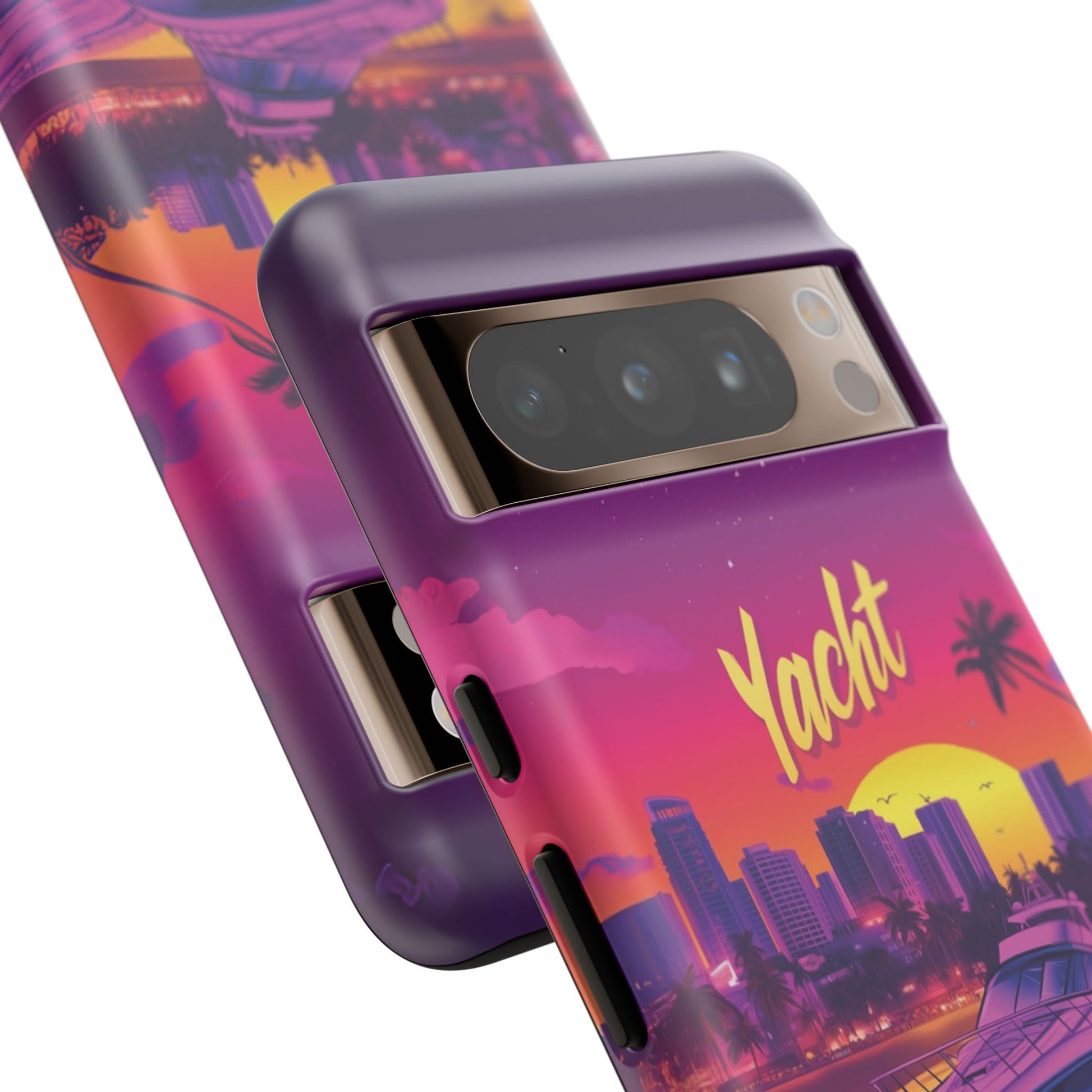 Yacht Rock Custom Phone Case iPhone 13 14 15 16 Pro Max Sunset Cruise Harbor Miami Vice Yacht Rock Gift Boating Captain South Beach Surfing