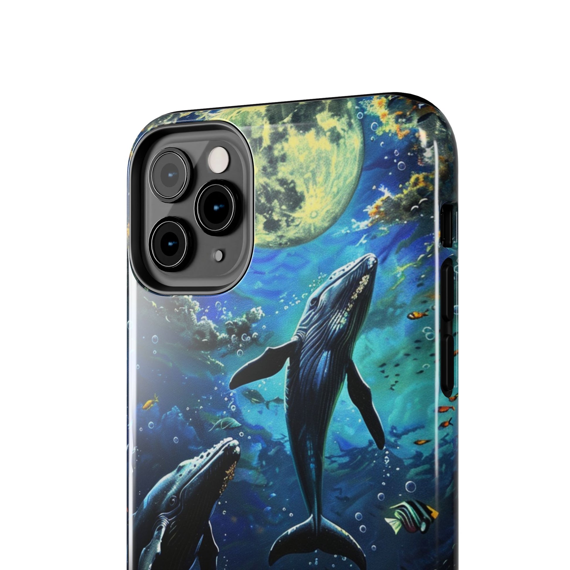 Moonlit Whales Underwater Phone Case - Durable and Stunning Protective Cover