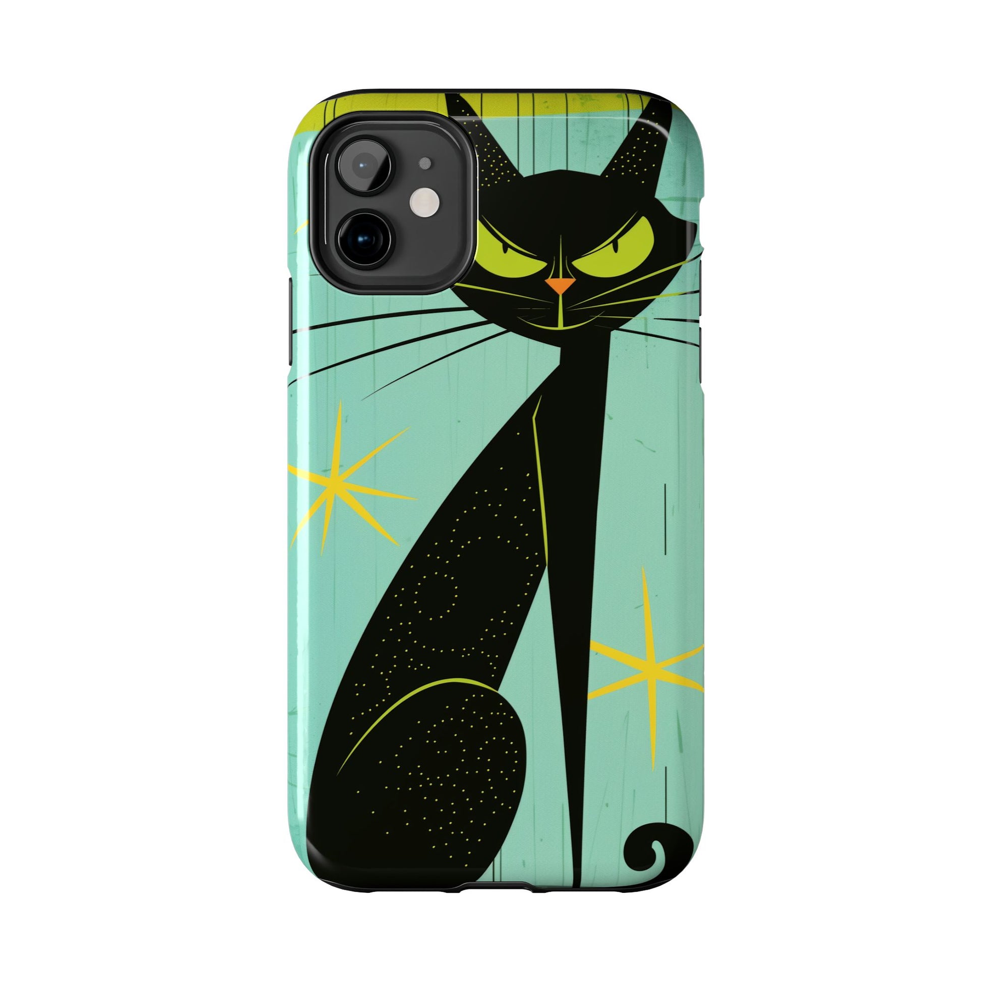 Mid-Century Modern Phone Case, Mid Mod iPhone Case, Atomic Cats iPhone Case, Retro Chic Smartphone Cover, Unique Artistic Phone Accessory