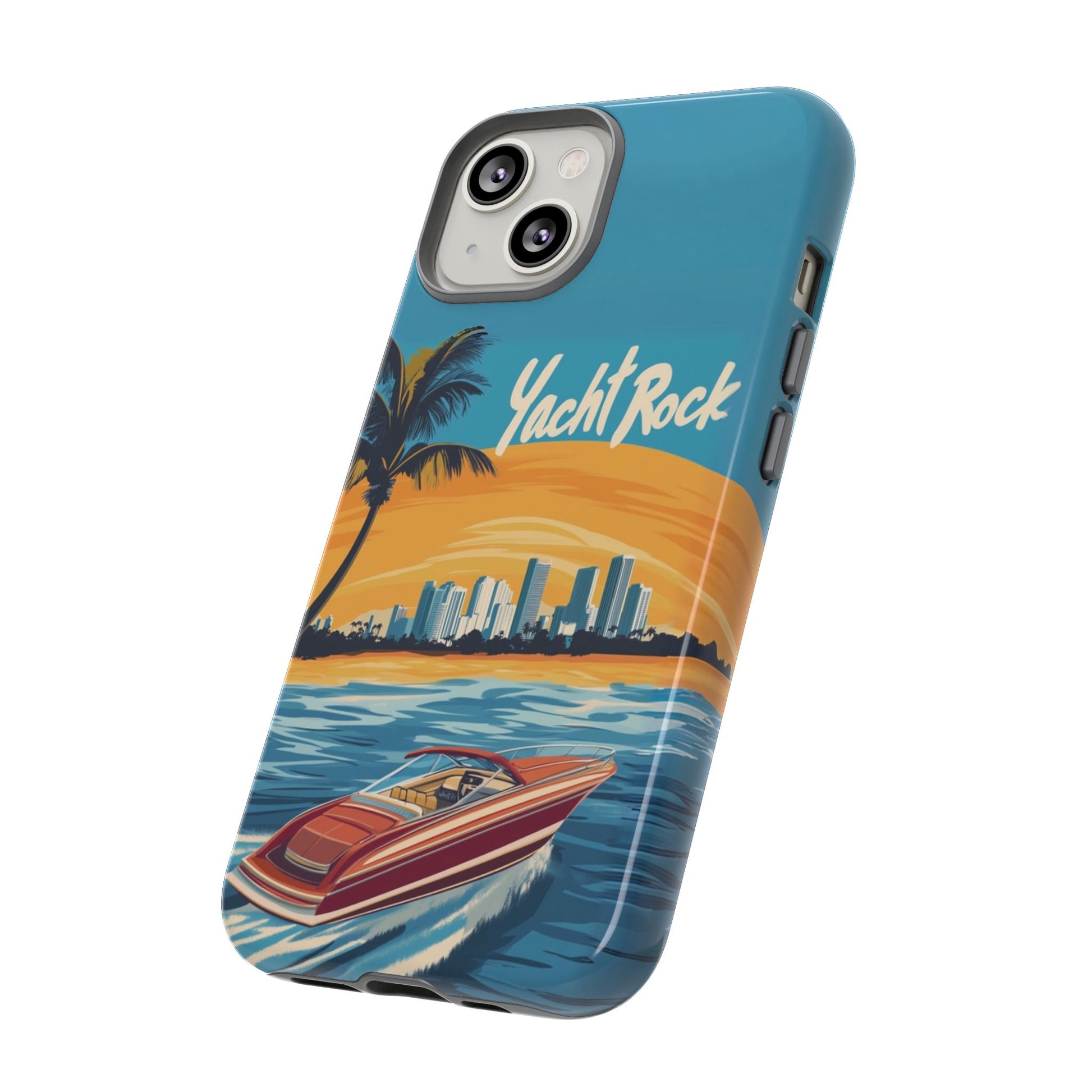 Yacht Rock Phone Case Custom iPhone 13 14 15 16 Pro Max Sunset Cruise Harbor Miami Vice Yacht Rock Gift Boating Captain South Beach Surfing