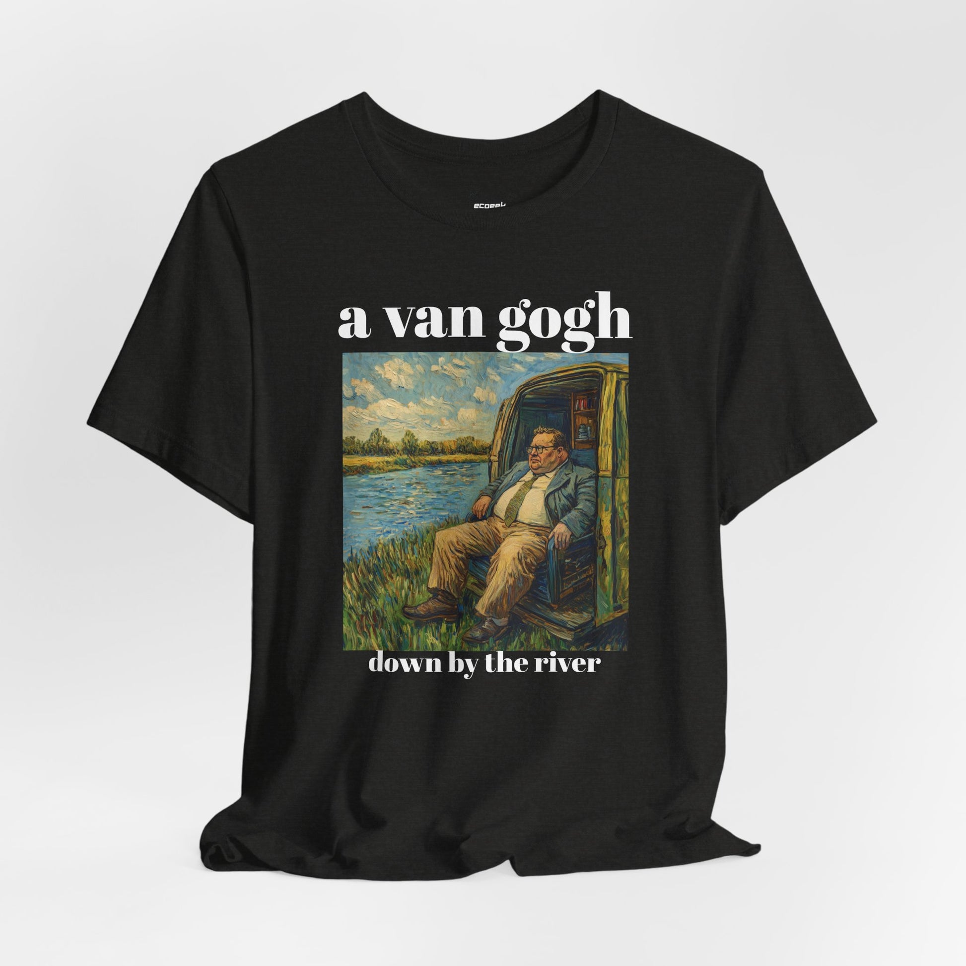 Tshirt Van Gogh Down by the River Van Gogh Style Print Sitting by a River Graphic Tee Tshirt Matte Foley Wall Decor ShirtFine Wall Art