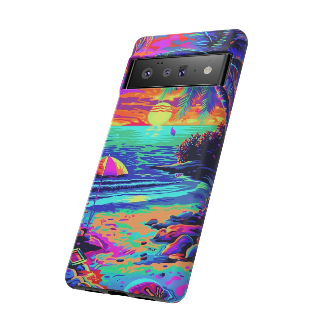 Beach Bliss: Durable Android Phone Case with Lisa Frank Style