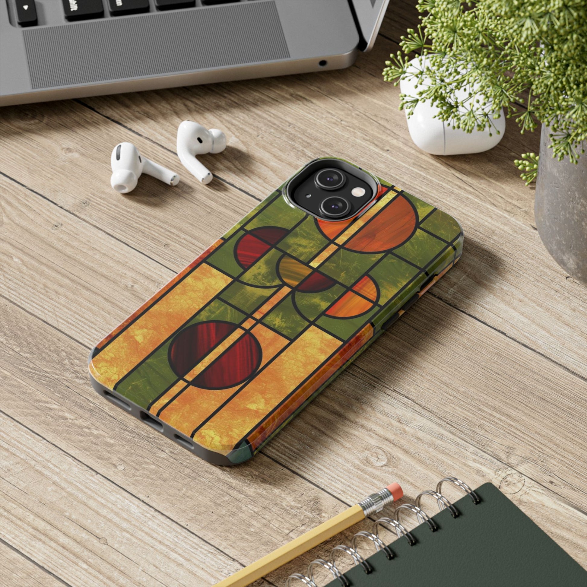 Frank Lloyd Wright Inspired Stained Glass Phone Case, Artistic iPhone Case, Architectural Design, Art Deco iphone Case, iphone 15 pro max