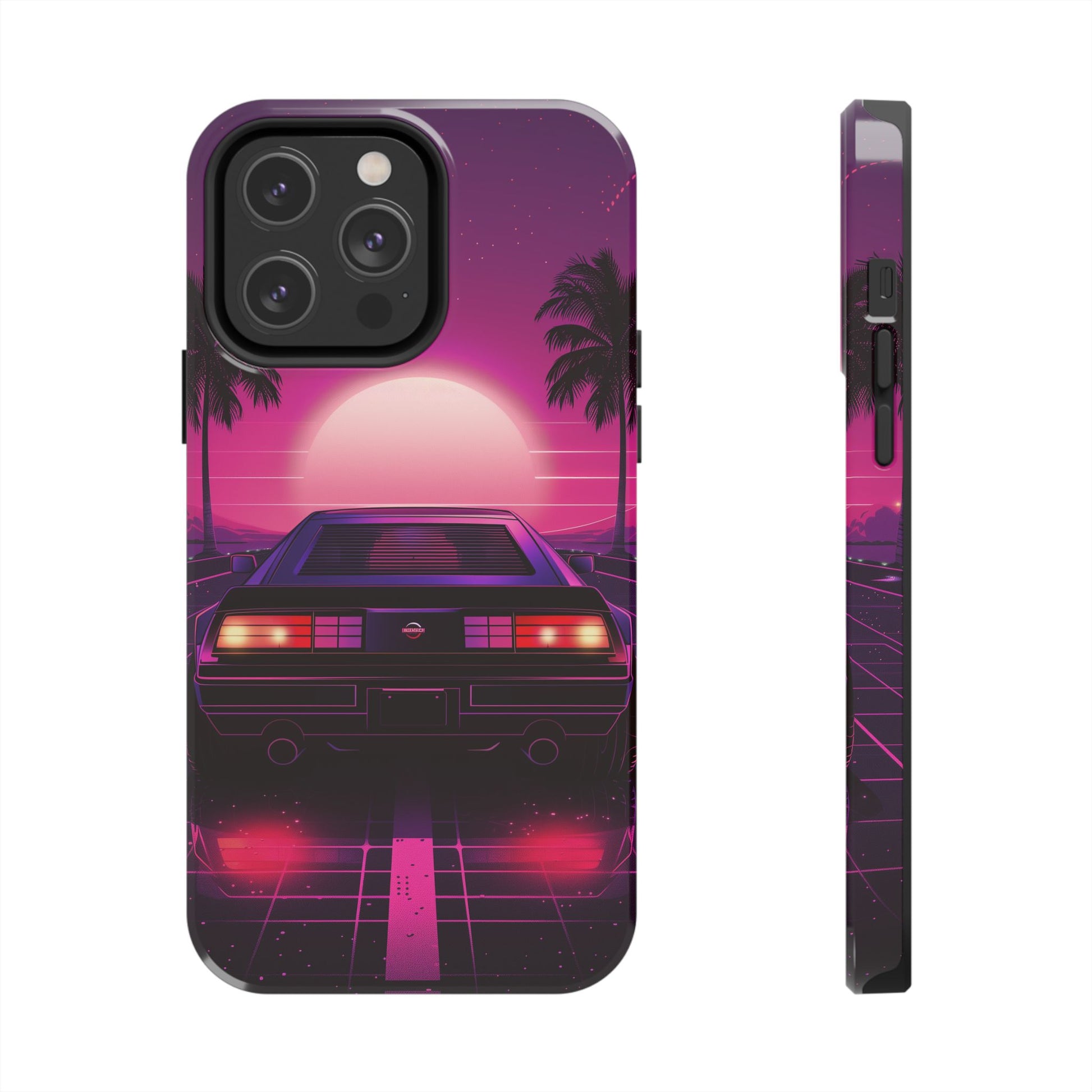 Durable 80s Retro Car Phone Case - Tough Vintage Design - Protective Mobile Cover - Fun Classic Car Accessory