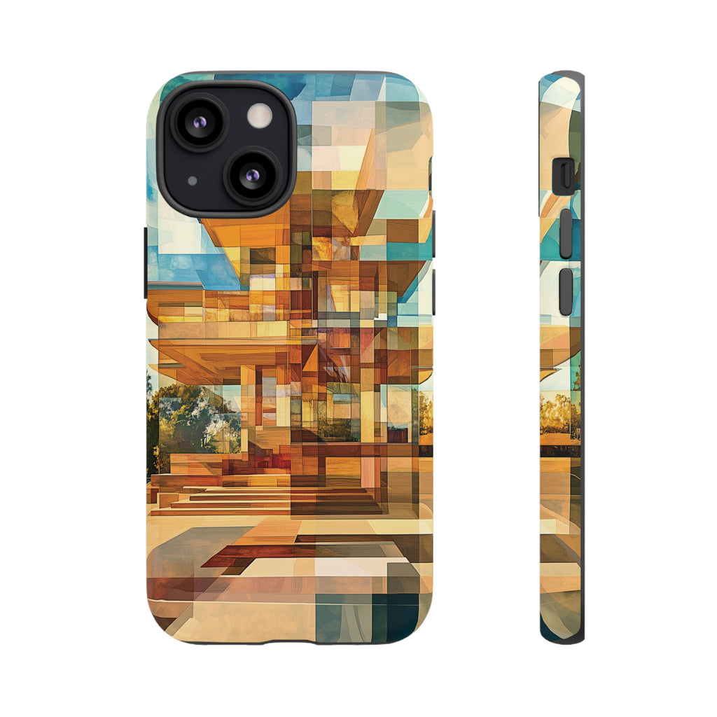 Frank Lloyd Wright Inspired Prairie Usonian Phone Case Geometric Stained Glass Art Deco Marble Gold 13 14 15 16 iPhone Pro Max Galaxy Pixel