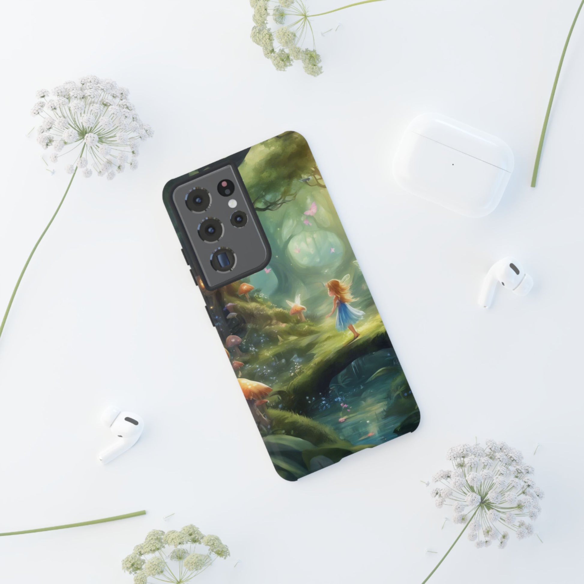 Enchanting Fairy Forest Phone Case Fae Trees Legend Garden Fern Gulley ACOTAR Magic Fantasy Dragons iPhone 13 14 15 16 Pro Max Samsung Pixel