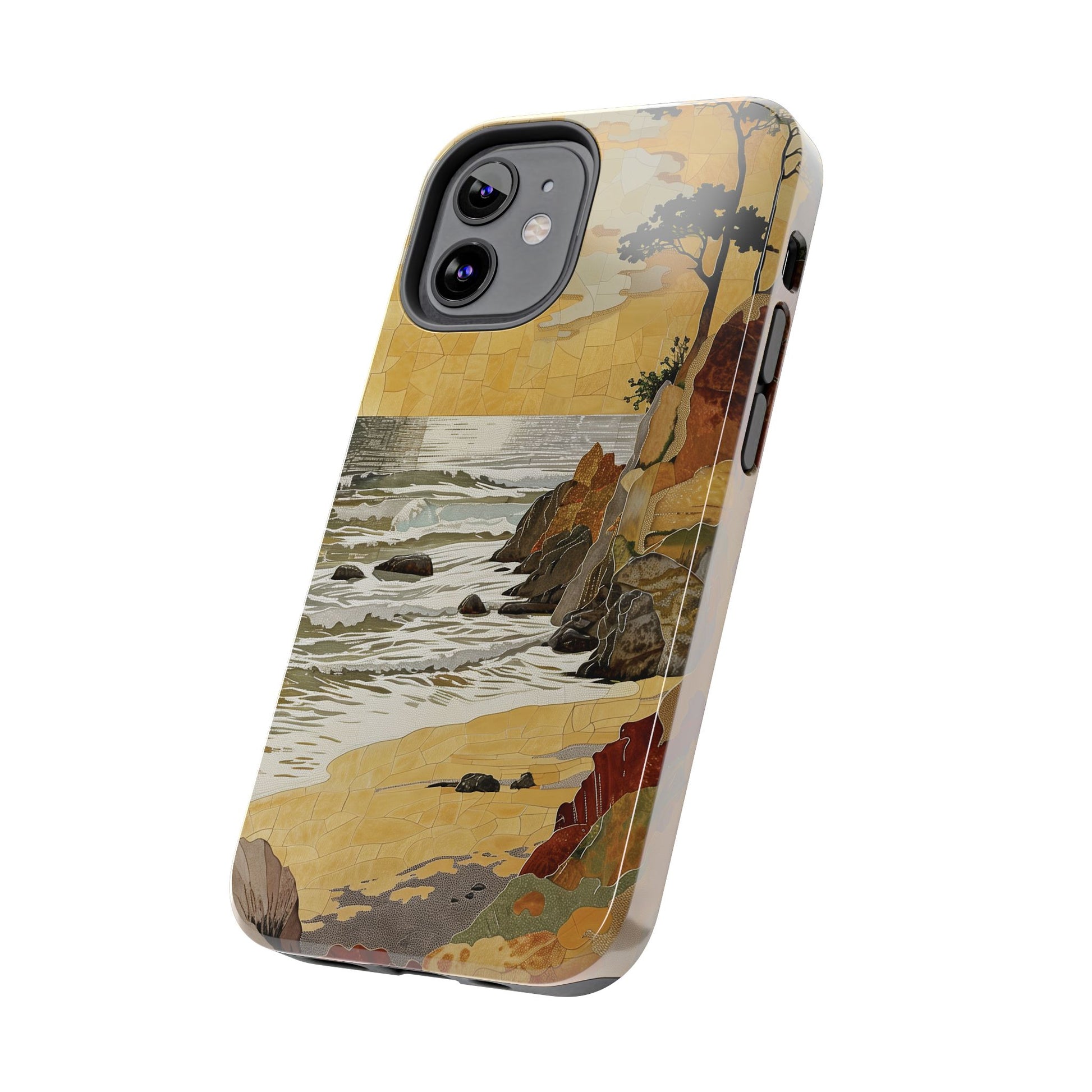 Retro Beach Scene Phone Case, Vintage Tropical Ocean iPhone Case, Summer Beach Phone Cover for iPhone, iphone 15 pro max