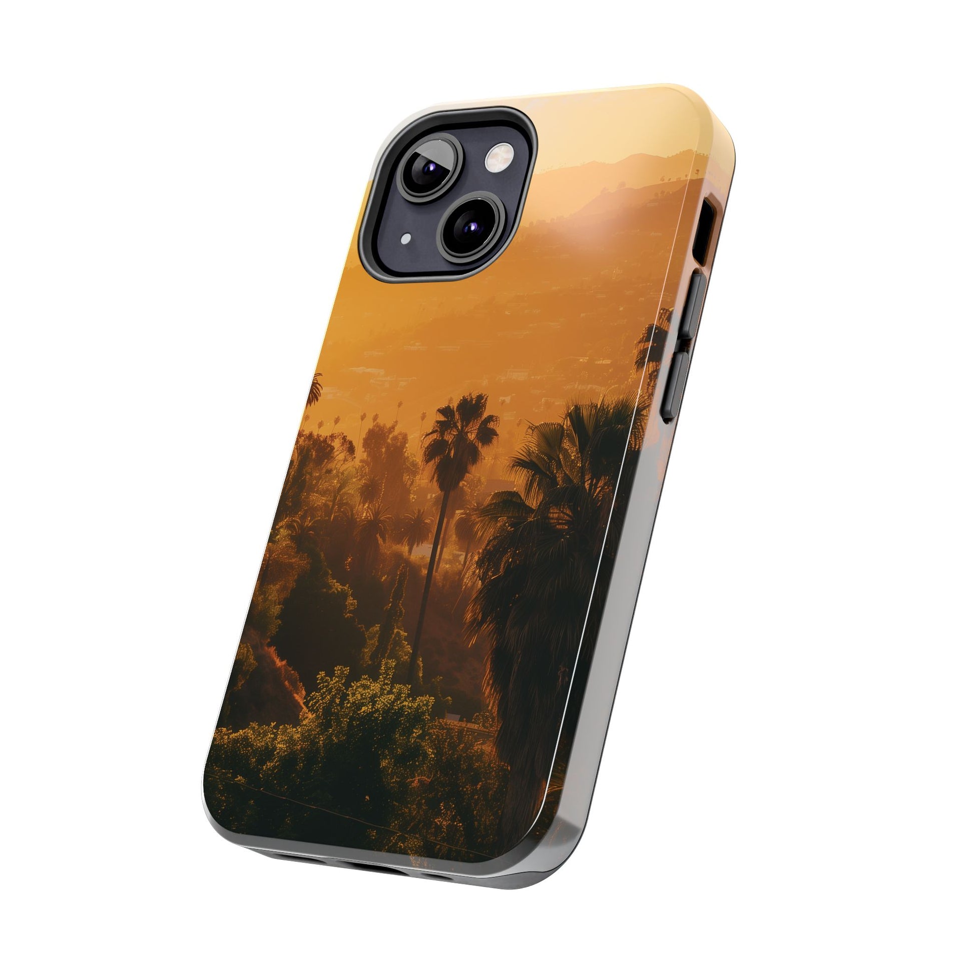Los Angeles Sunset iPhone Case, Golden Hour Scenic View, Hollywood Hills Sunset Phone Case, Palm Trees Phone Case, iphone 15 pro max case