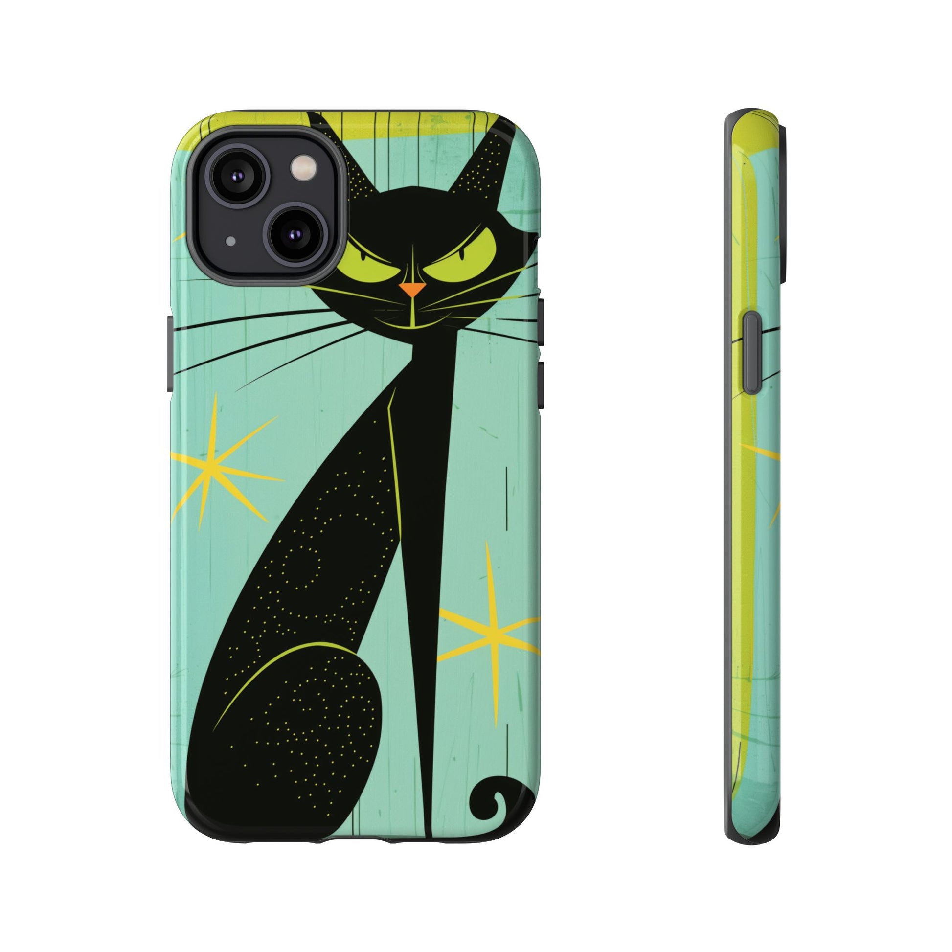 Mid-Century Modern Phone Case, Mid Mod Android Case, Atomic Cats Android Case, Retro Chic Smartphone Cover, Unique Artistic Phone Accessory