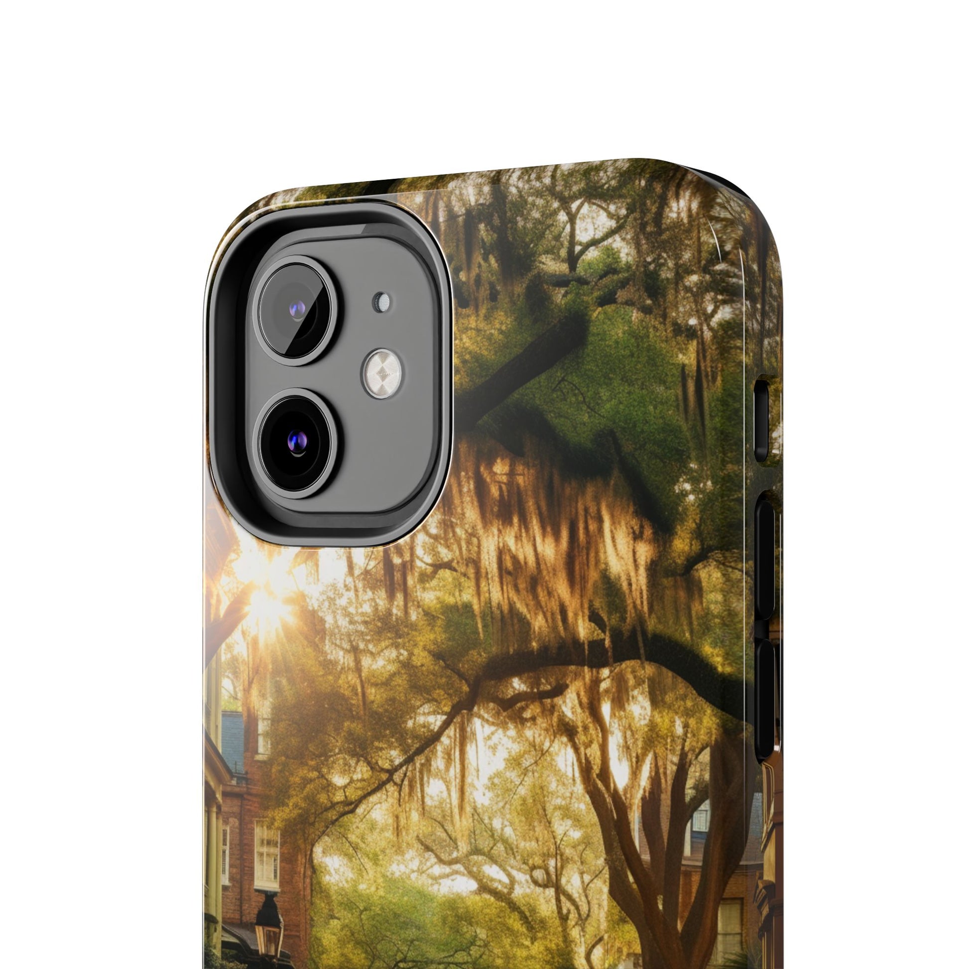Historic Savannah Georgia Street Scene Phone Case - Unique Protective Cover for iPhone Models, Perfect Souvenir or Gift