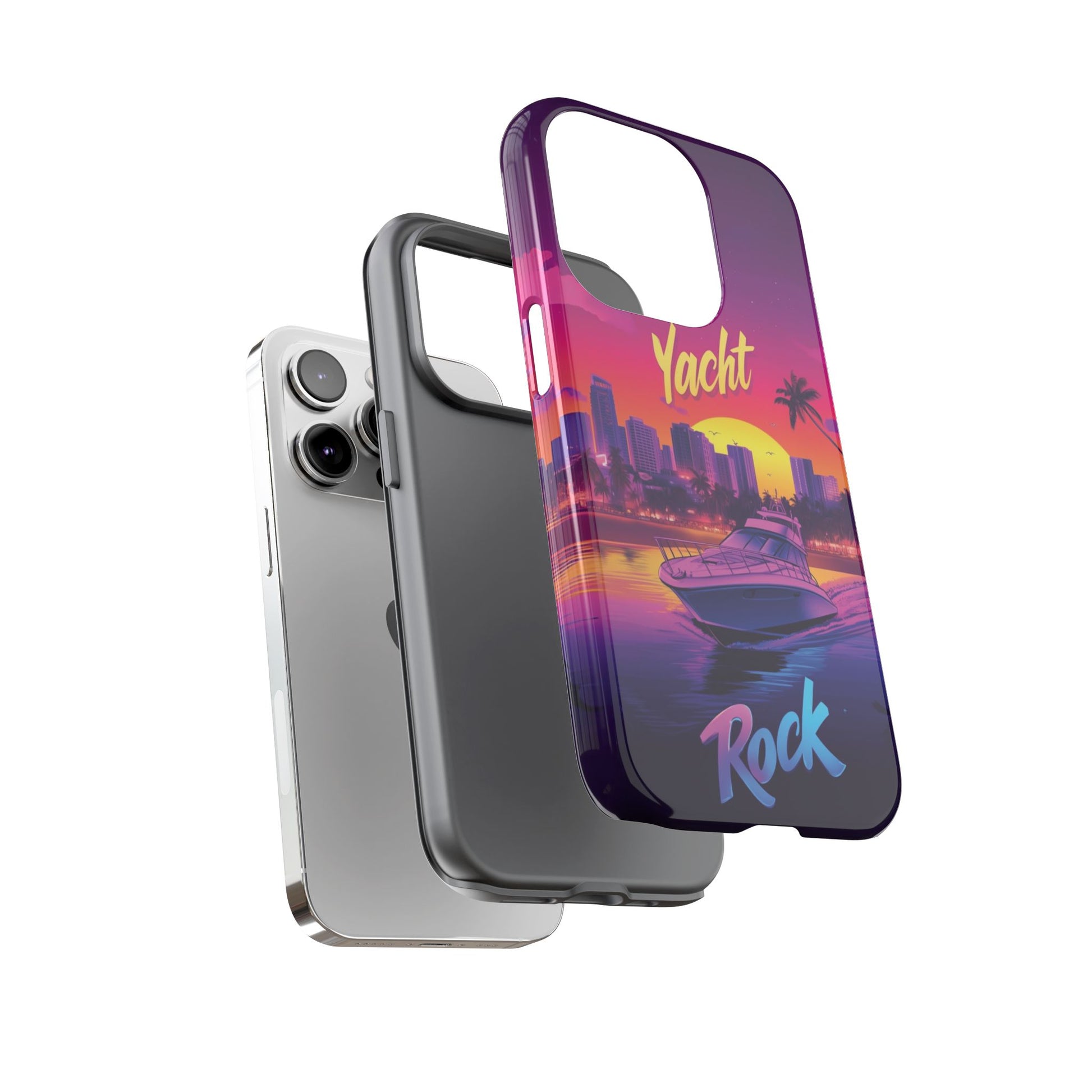 Yacht Rock Custom Phone Case iPhone 13 14 15 16 Pro Max Sunset Cruise Harbor Miami Vice Yacht Rock Gift Boating Captain South Beach Surfing