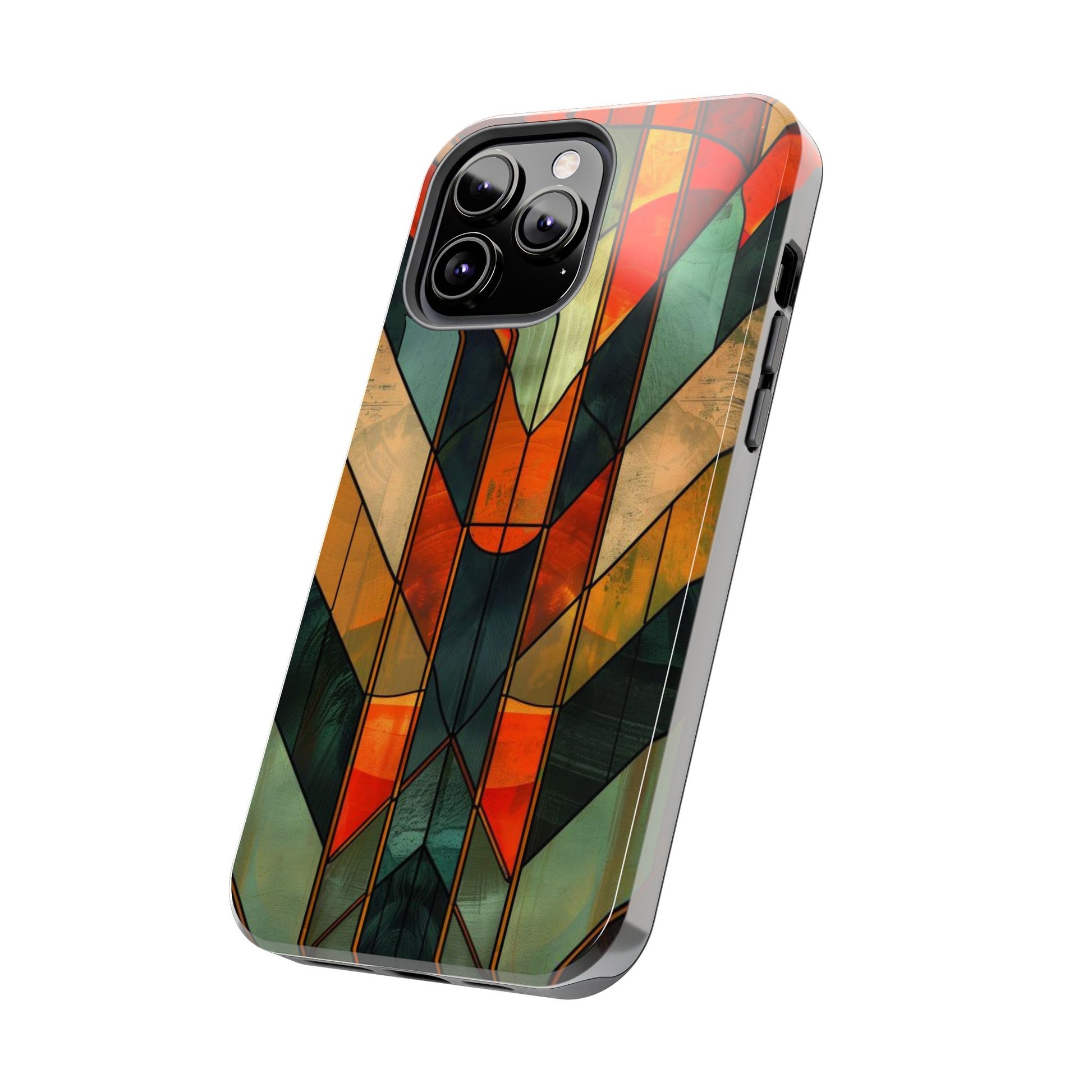 Noir Art Deco Colorful Stained Glass - Durable Dual Layer Iphone Case - Architect Phone Case