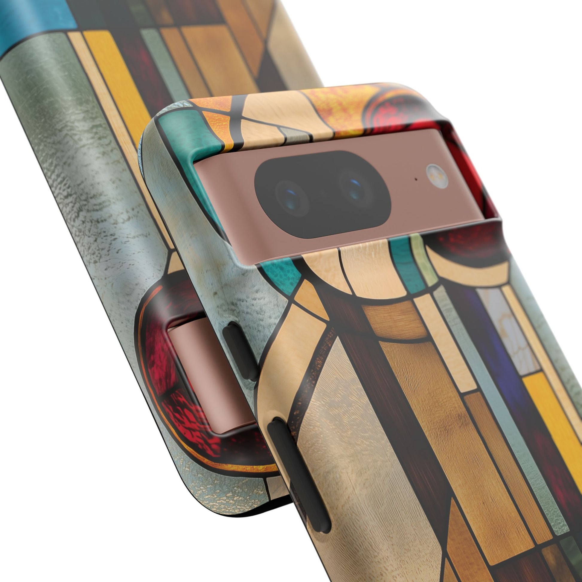 Stained Art Deco Glass Phone Case Frank Lloyd Wright Cottage Core Usonian Prairie Style Geometric Stylish  iPhone 14 15 16 Pro