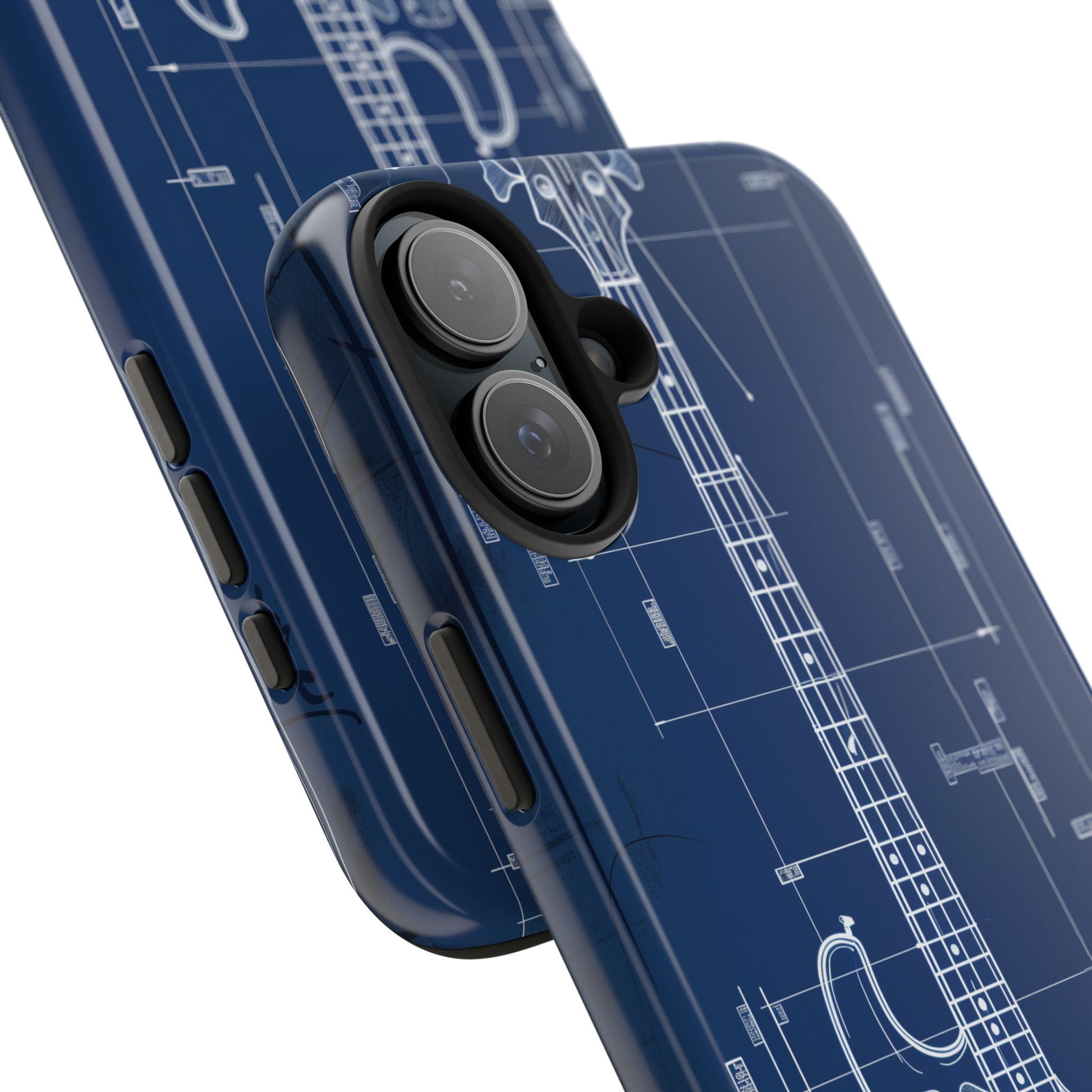 Guitar Phone Case Blueprint Schematic Vintage Custom Design Fender Gibson Rickenbacker Custom Rock Music Phone Accessories Musician Gift