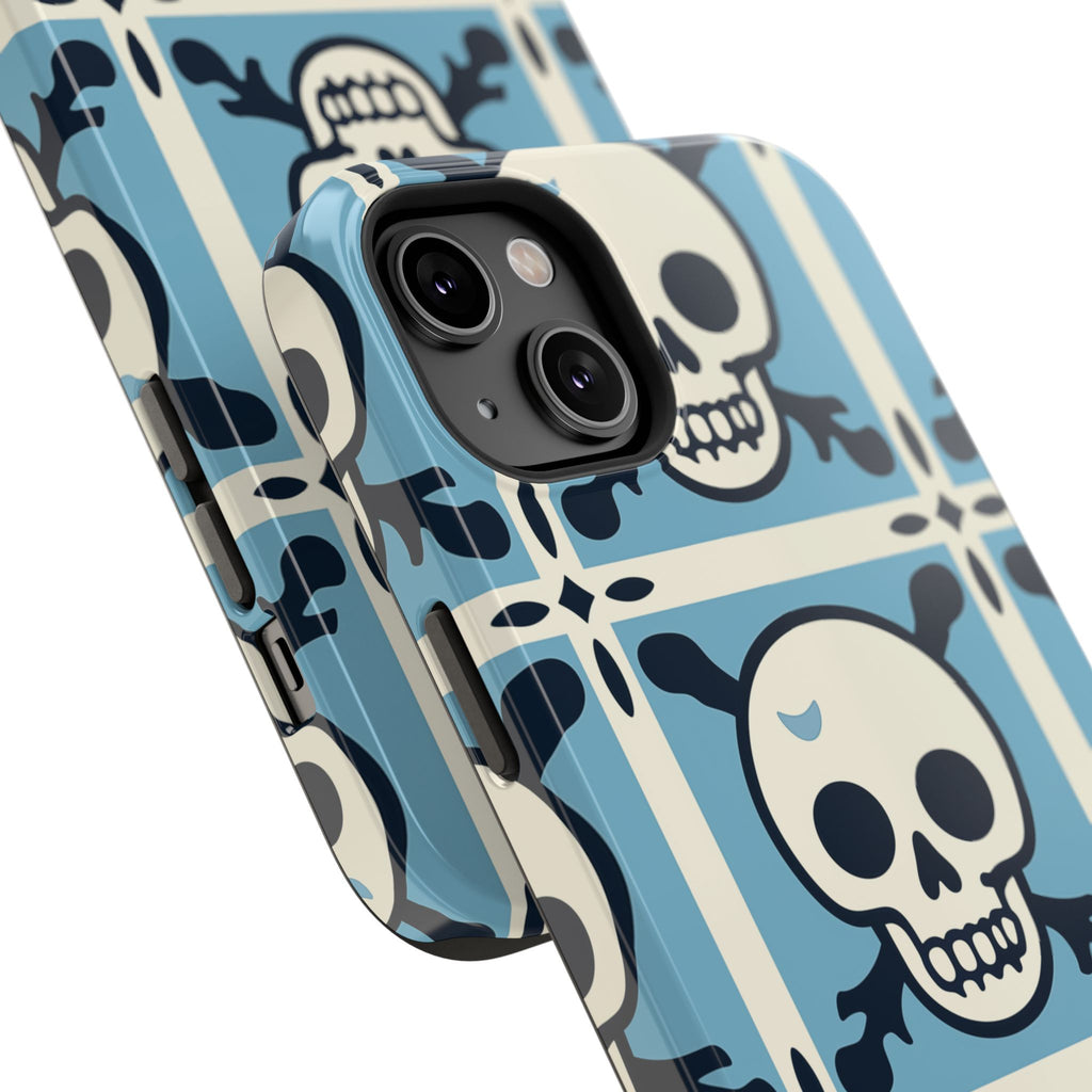 Cute Skull Phone Case Sugar Skull Ghingham Impact-Resistant Cover Goth Skull, Halloween Gift iphone 13 14 15 16 Pro Max