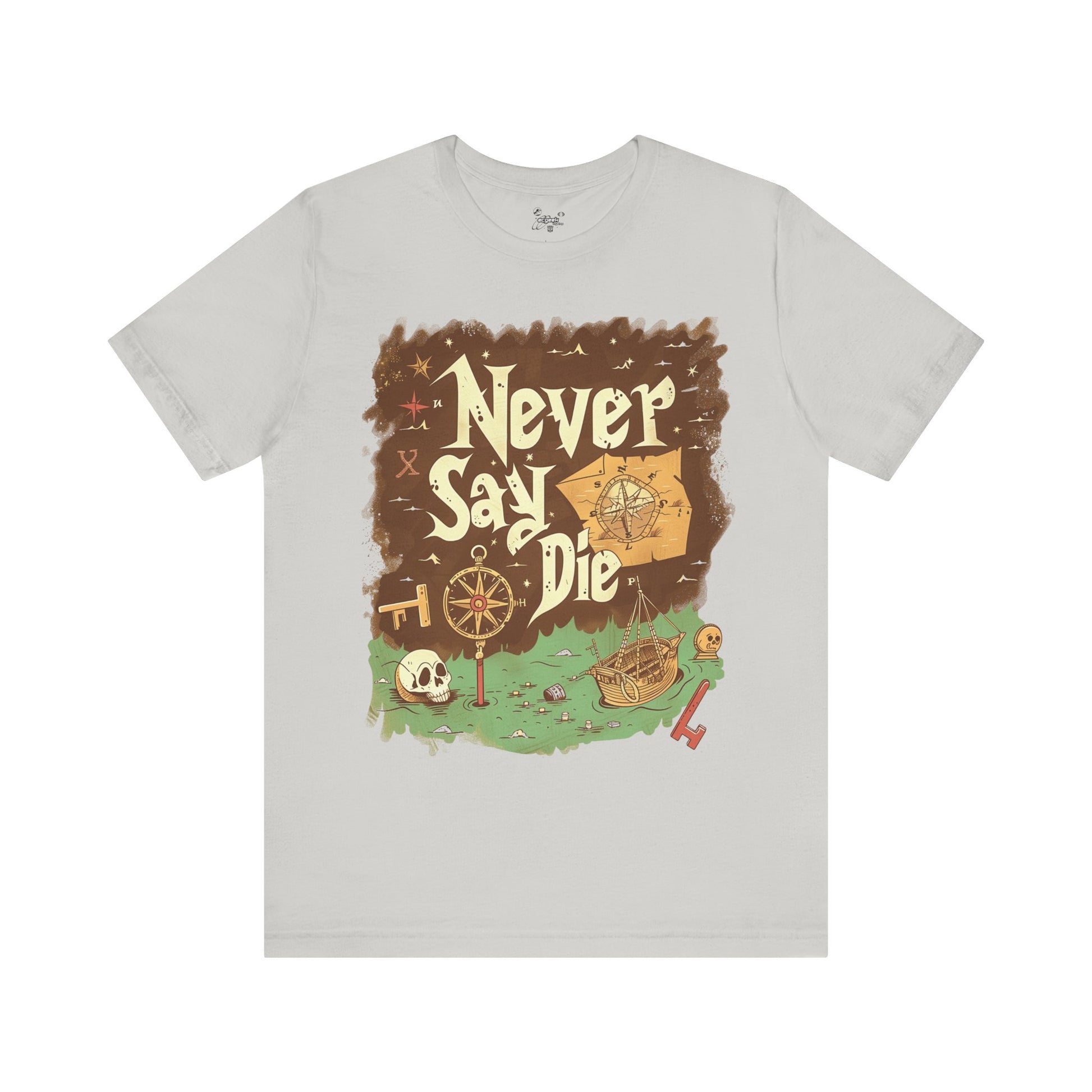 Never Say Die Goonies Inspired Treasure Hunt Shirt Pirate Map Graphic Tee Retro Movie Shirt 80s Movie Lovers