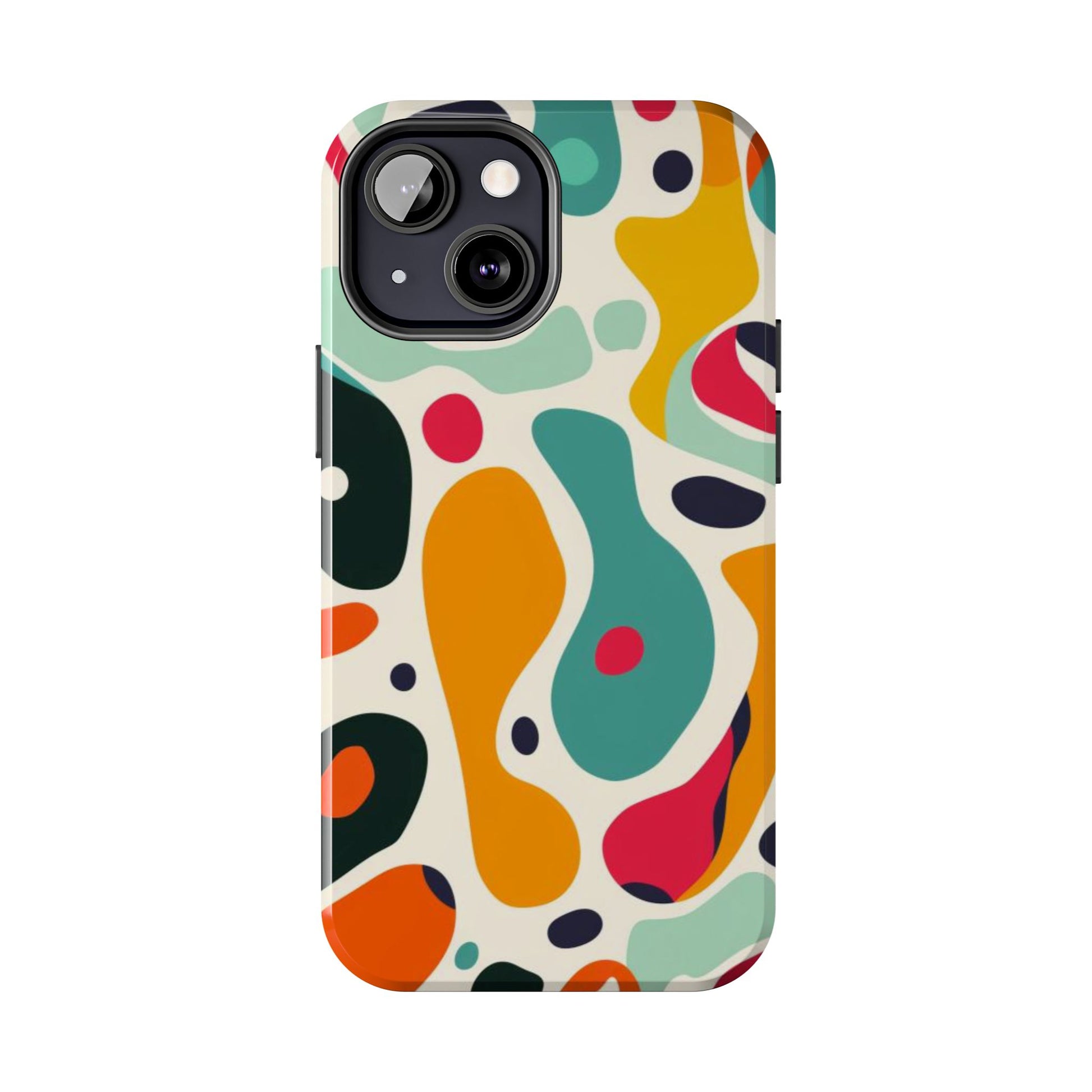 Mid Mod Fun Spots - Colorful Mid Mod Design Durable Phone Case - Vibrant and Stylish iPhone Tough Cover - Fun Retro Protection Accessory