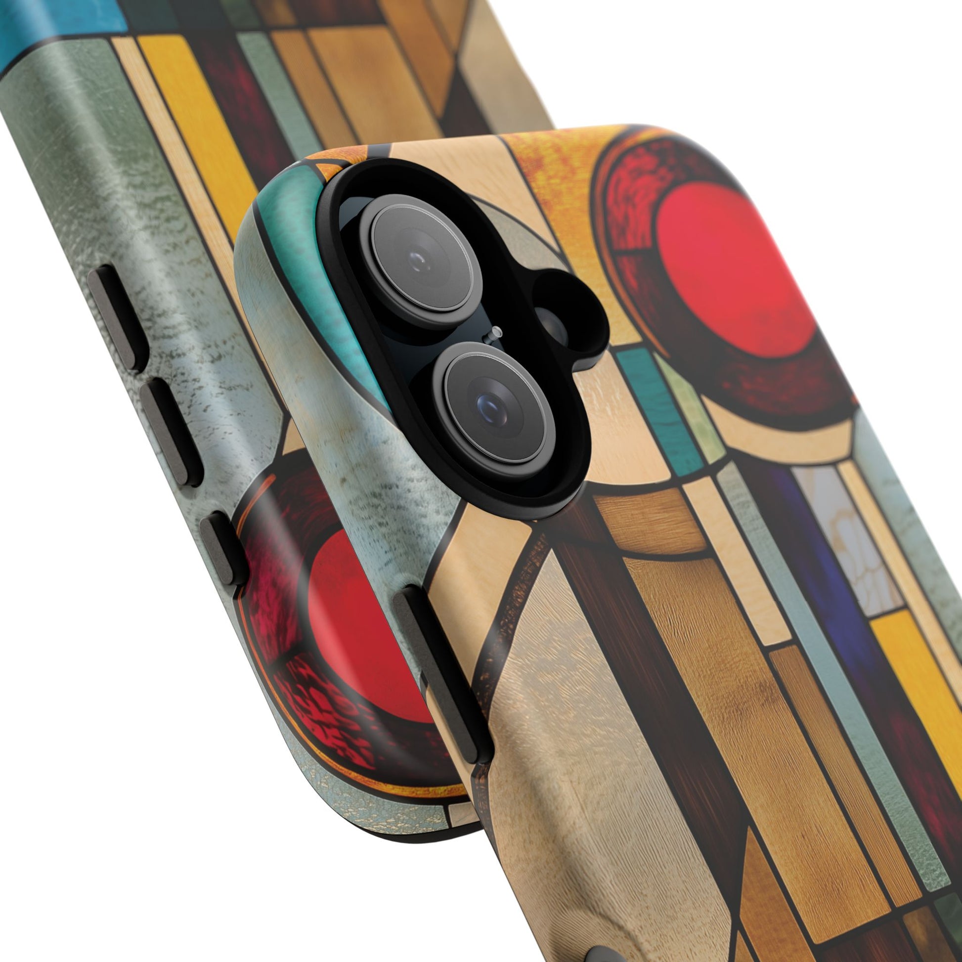 Stained Art Deco Glass Phone Case Frank Lloyd Wright Cottage Core Usonian Prairie Style Geometric Stylish  iPhone 14 15 16 Pro