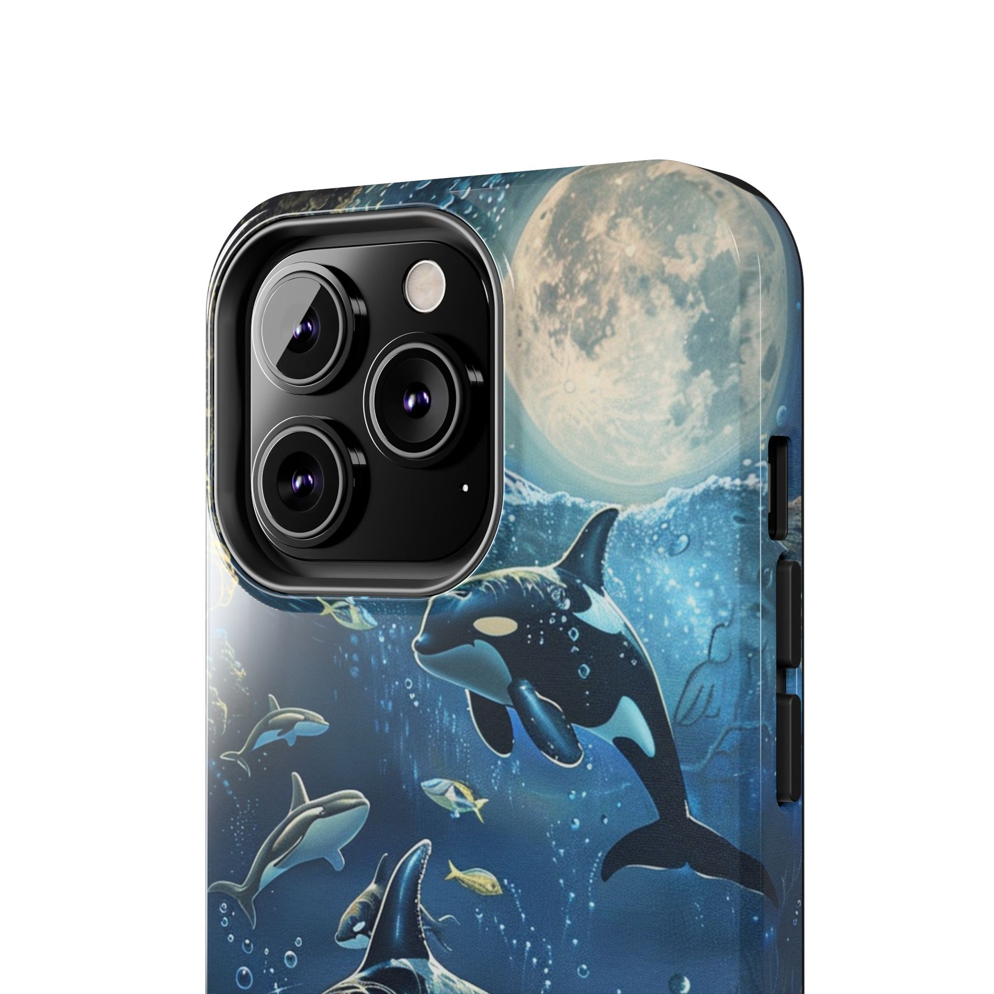 Orca Killer Whale Phone Case Ocean Moonlight Coral Reef Marine Life iPhone 13 14 15 16 pro max Sealife Oceanology Scuba Diving