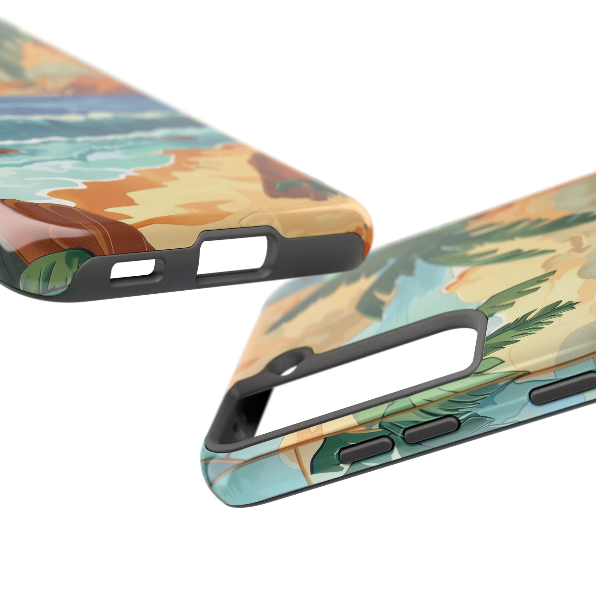 Retro Beach Scene Phone Case, Vintage Tropical Ocean iPhone Case, Summer Beach Phone Cover for iPhone, iphone 15 pro max