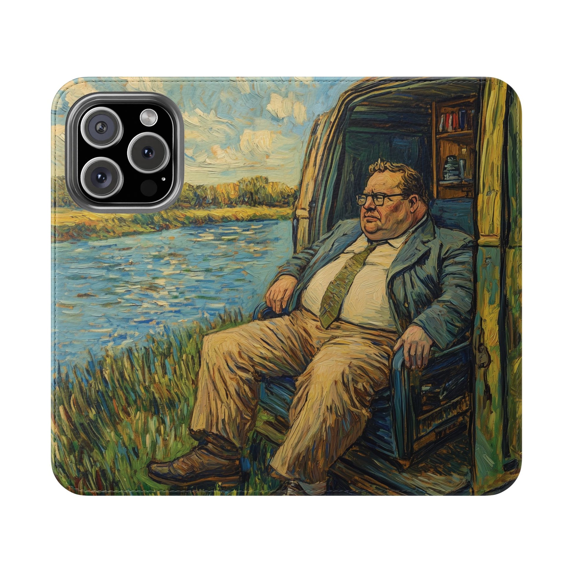 Flip Phone Case Painting A Van Gogh Down by the River iPhone 16 Pro Max  Galaxy