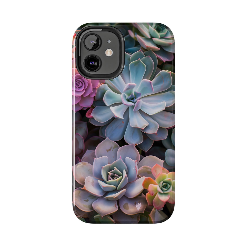 Pastel Succulent Flower Design Durable Phone Case - Tough Protection for iPhones