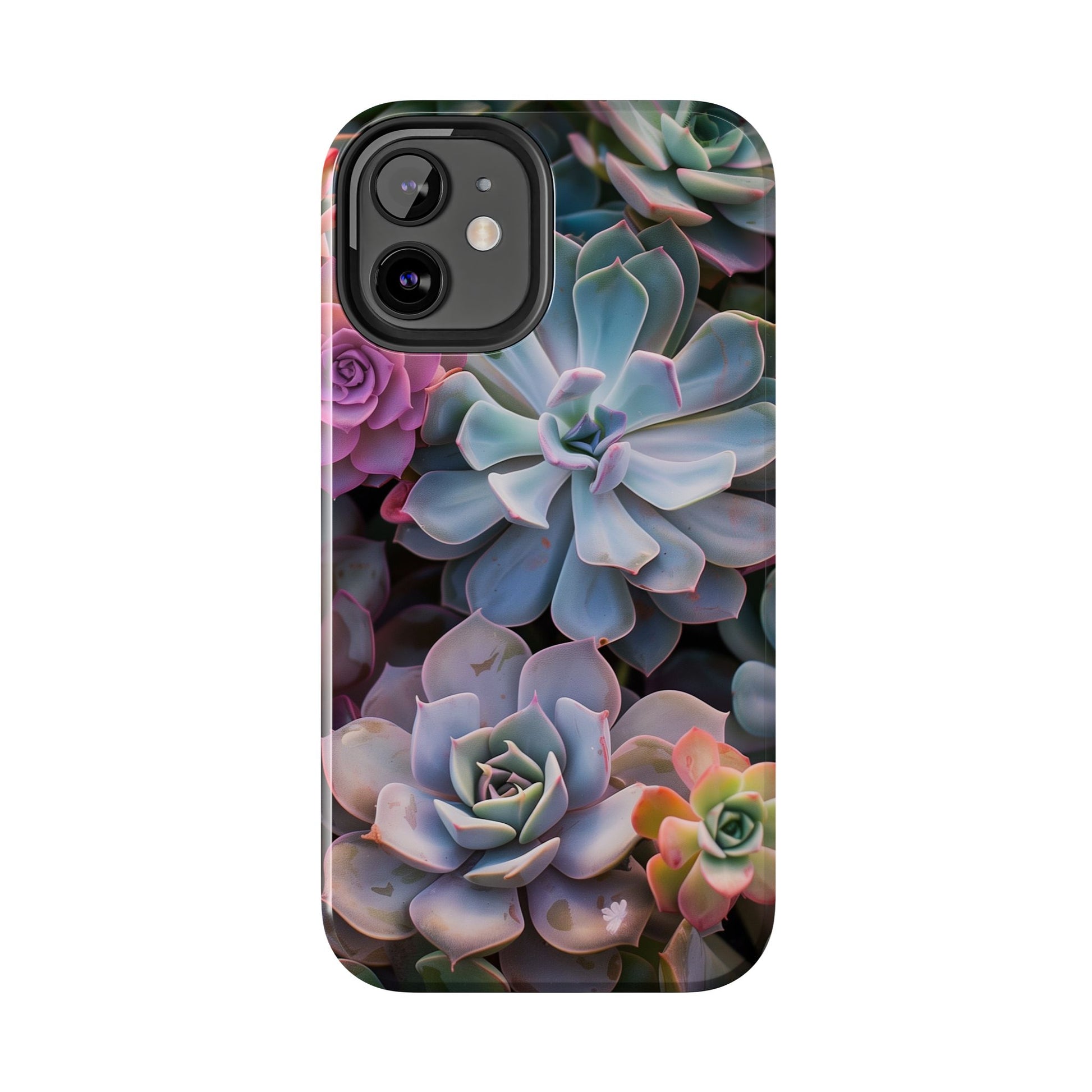 Pastel Succulent Flower Design Durable Phone Case - Tough Protection for iPhones