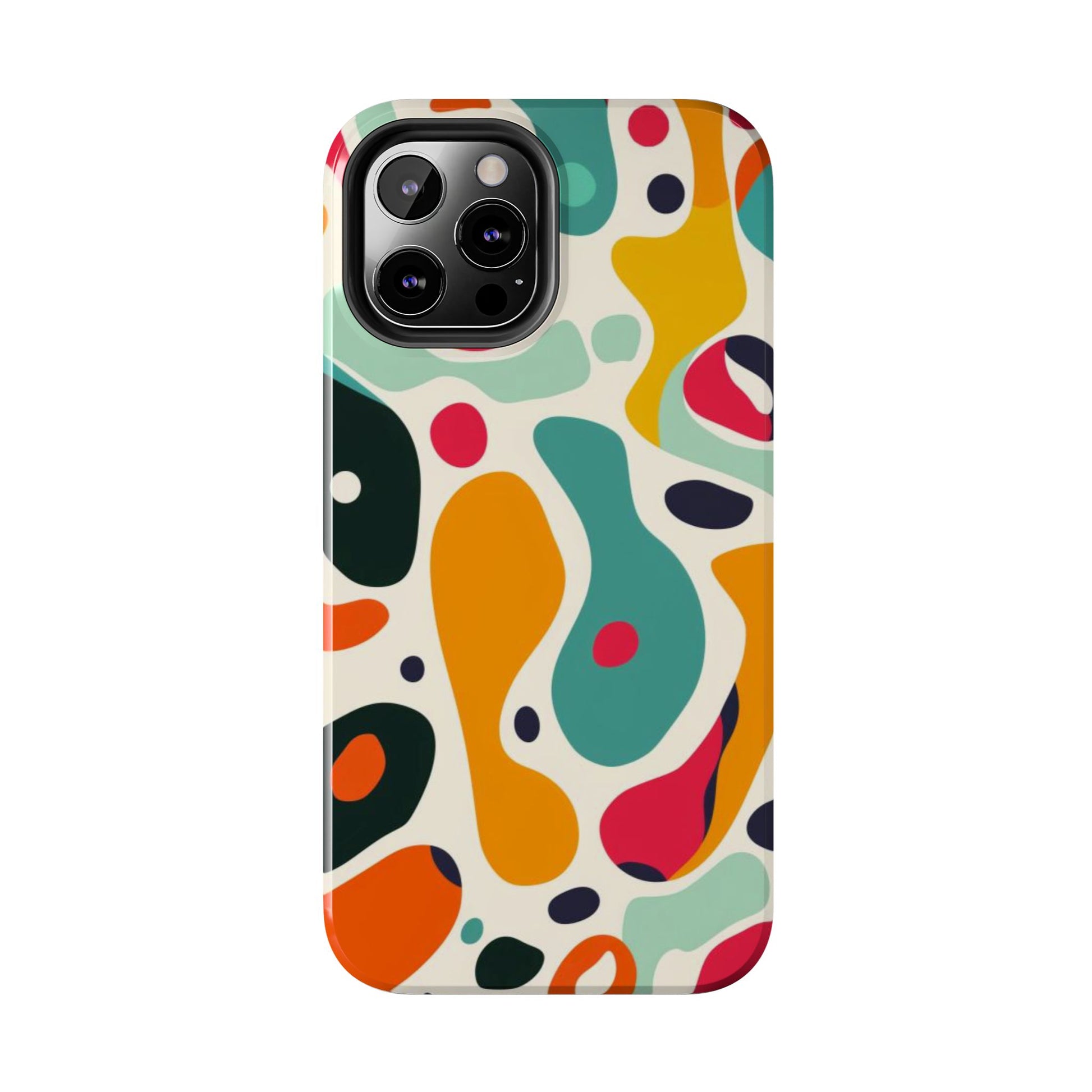 Mid Mod Fun Spots - Colorful Mid Mod Design Durable Phone Case - Vibrant and Stylish iPhone Tough Cover - Fun Retro Protection Accessory