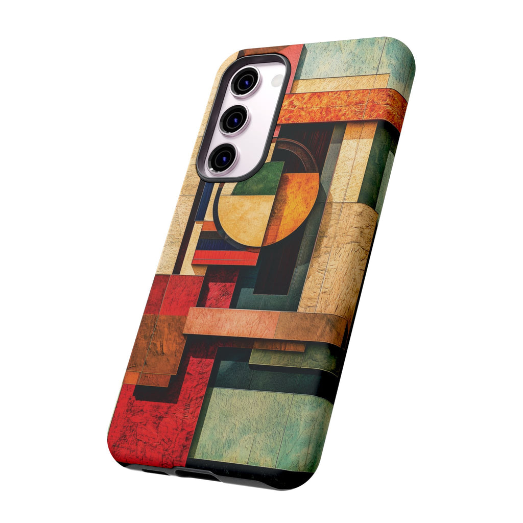 Tan Prairie Style Frank Lloyd Wright Usonian Phone Case Geometric Stained Glass Art Deco Marble Gold 13 14 15 16 iPhone Pro Max Galaxy Pixel