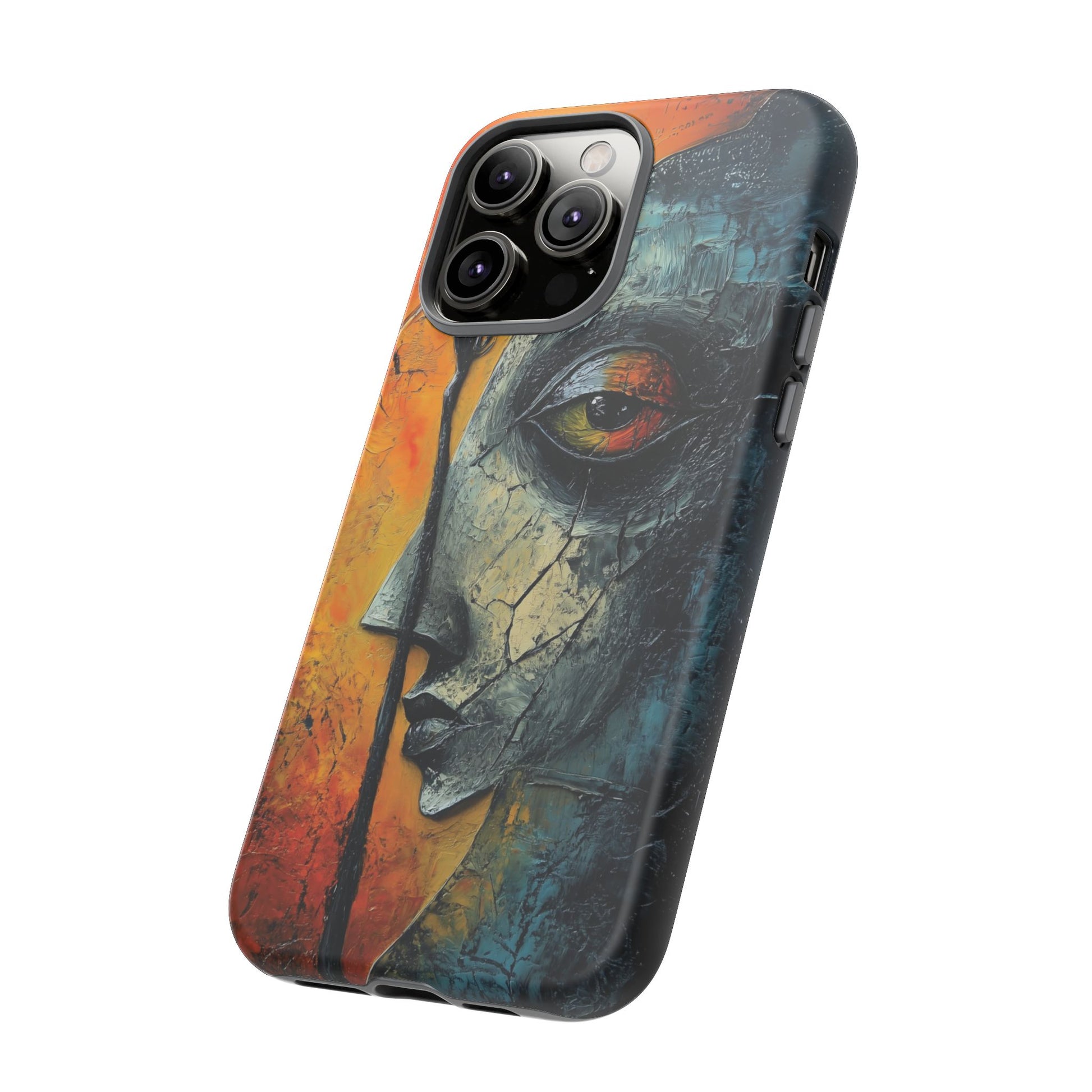 Surrealist Art Phone Case Salvador Dali Style Face Tough Case Unique Artistic 3D Textured Look Surrealism Gift Art iPhone 13 14 15 16
