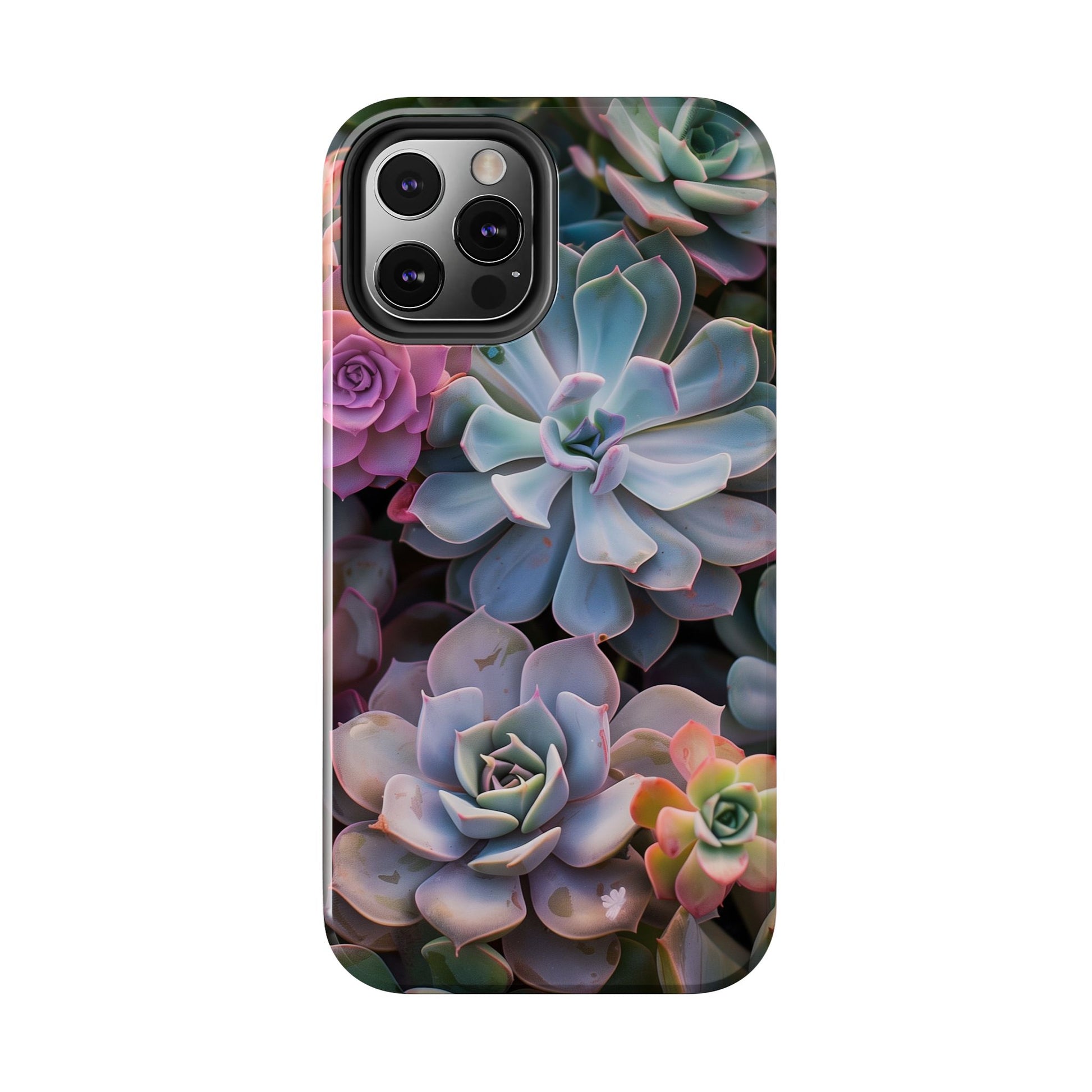 Pastel Succulent Flower Design Durable Phone Case - Tough Protection for iPhones