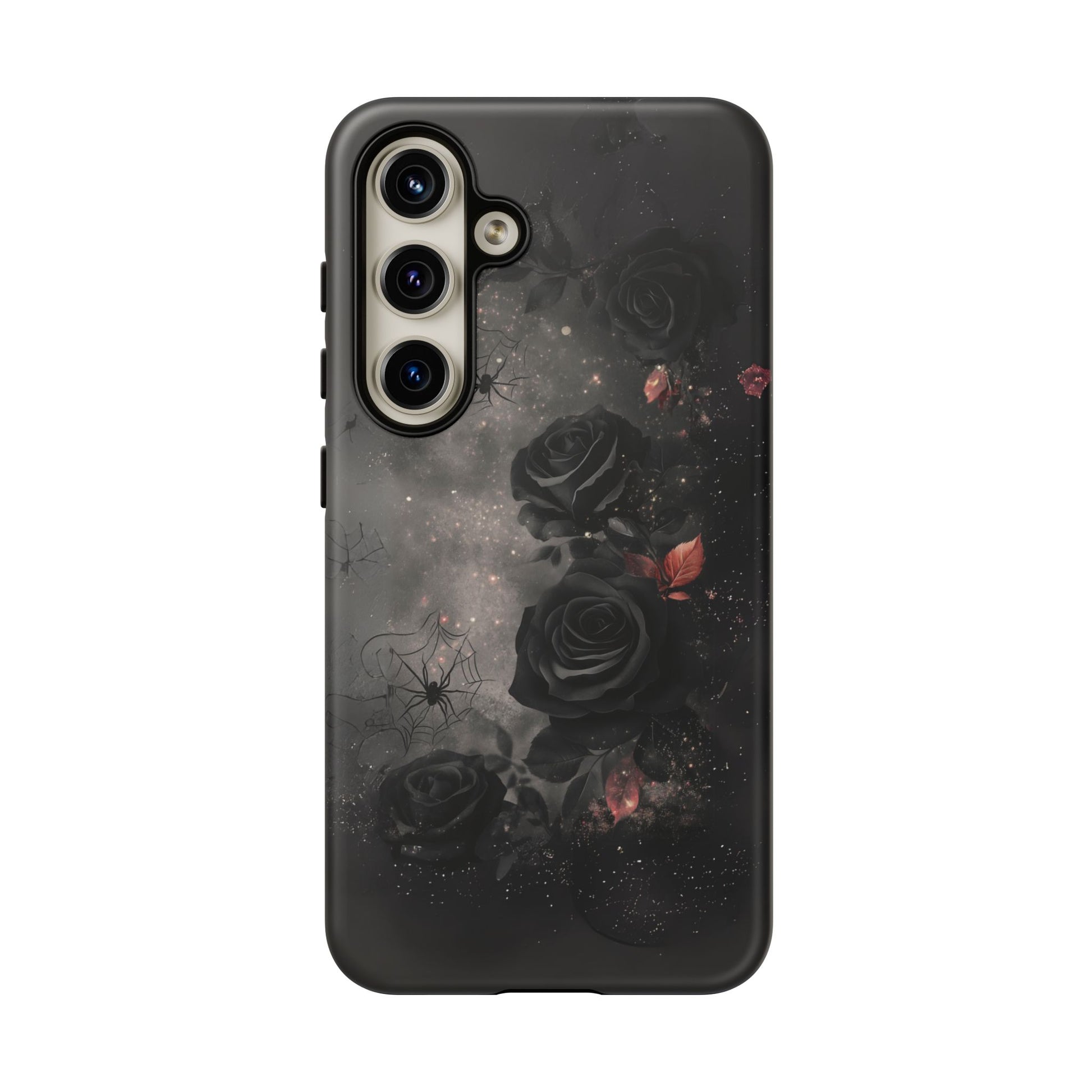 Gothic Floral Phone Case Dark Academia Black Roses Spider Webs Space Witchcraft Night Sky iPhone 13 14 15 16 Pro Max Galaxy Pixel