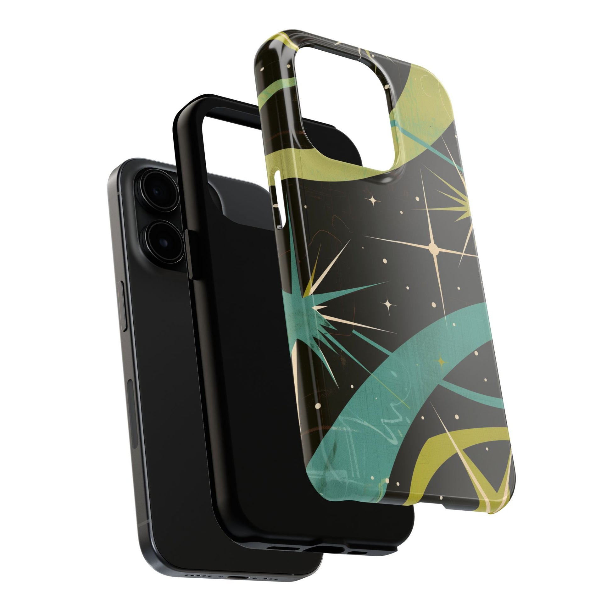 Mid Century Modern Star Design Phone Case, Earth Tone Colors, Retro Style Smartphone Cover, Vintage Phone Case, iPhone 14 Case, Apple iPhone