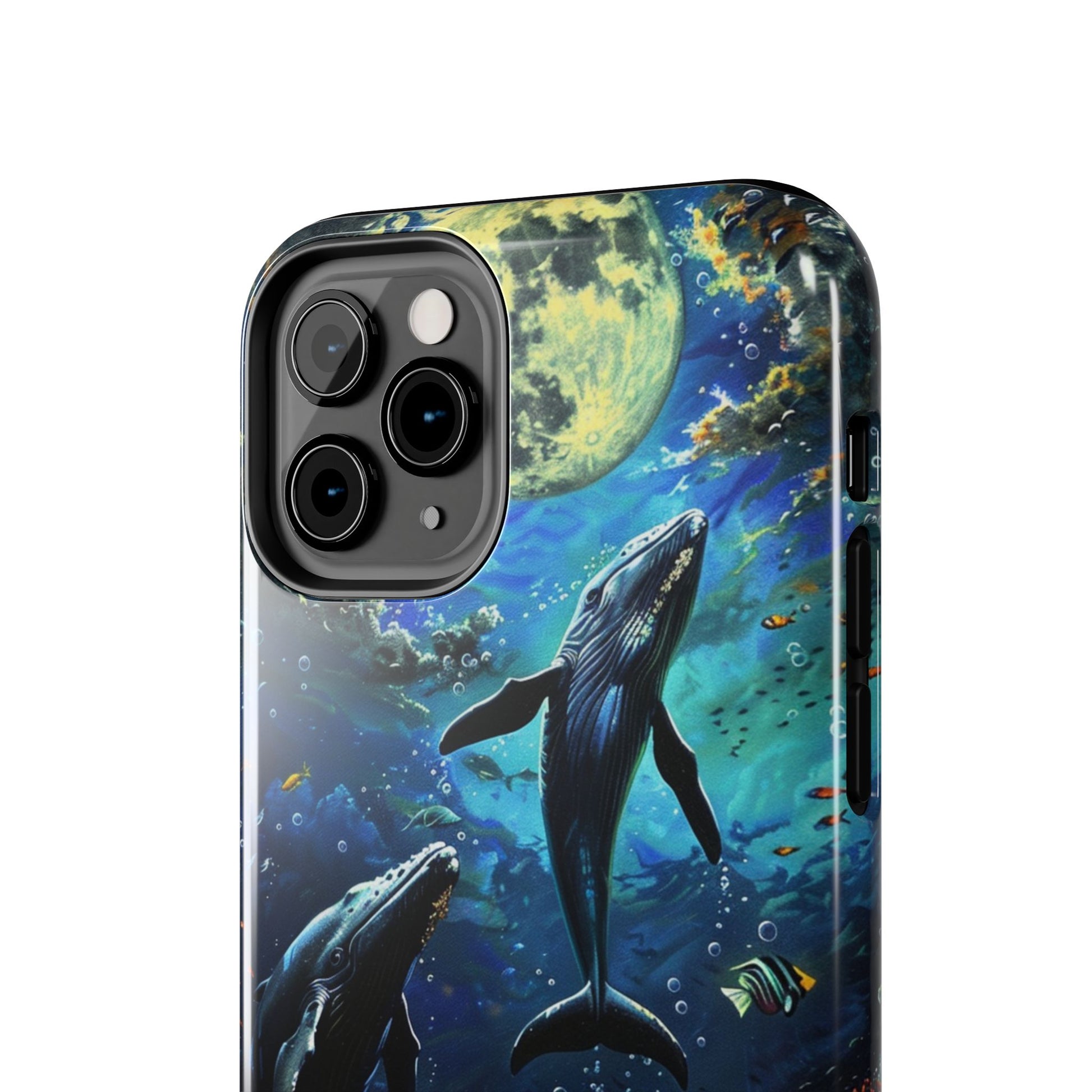 Moonlit Whales Underwater Phone Case - Durable and Stunning Protective Cover