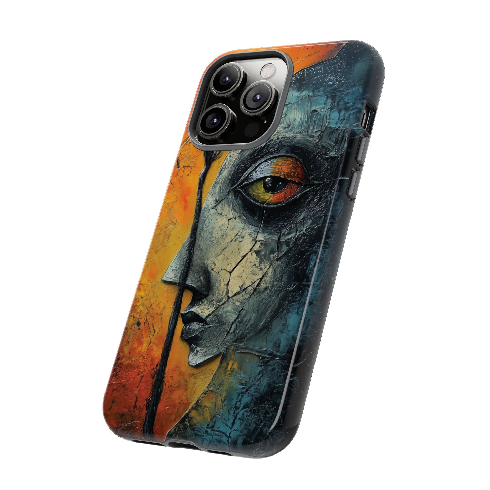 Surrealist Art Phone Case Salvador Dali Style Face Tough Case Unique Artistic 3D Textured Look Surrealism Gift Art iPhone 13 14 15 16