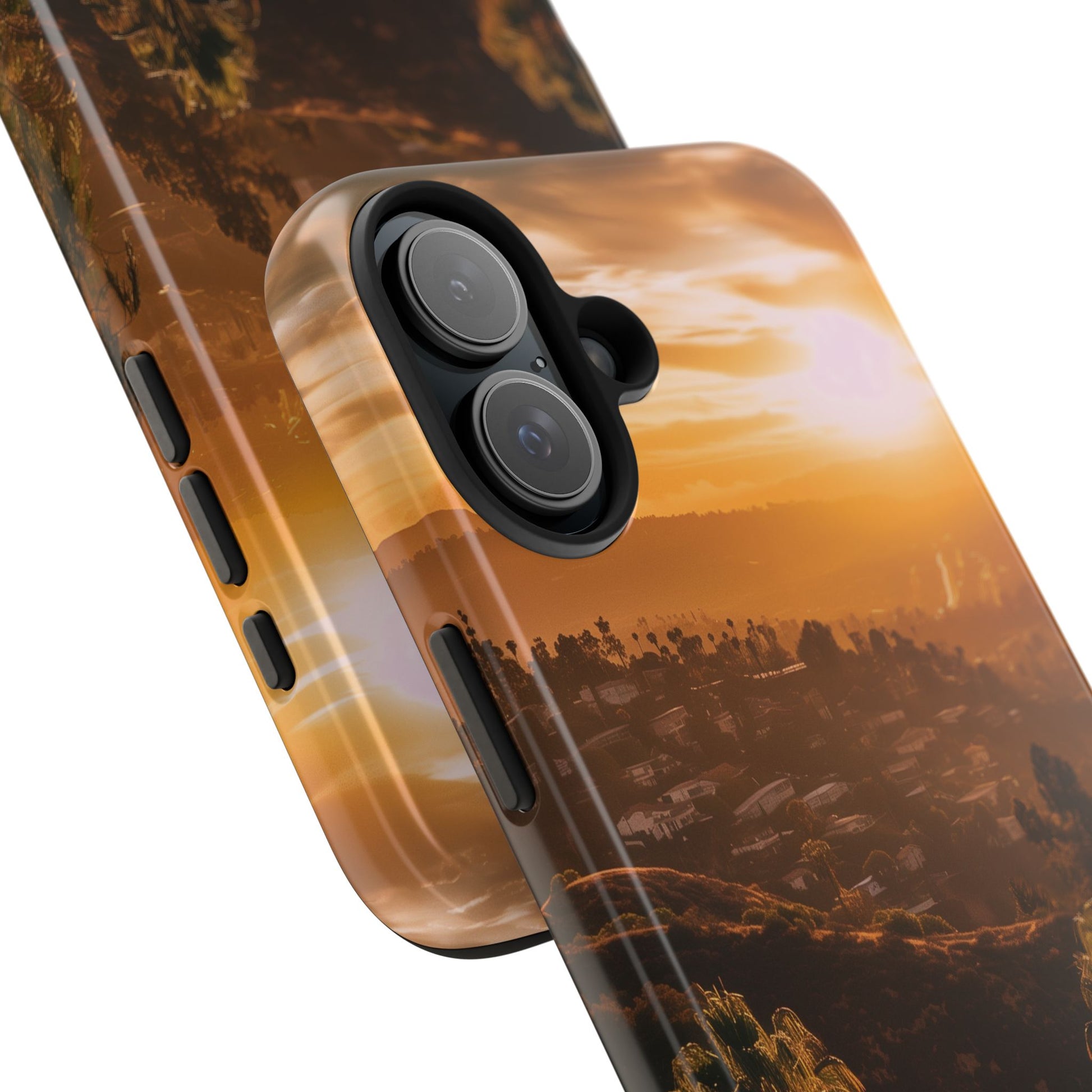 Los Angeles Sunset iPhone Case, Golden Hour Scenic View, Hollywood Hills Sunset Phone Case, Palm Trees Phone Case, iphone 15 pro max case