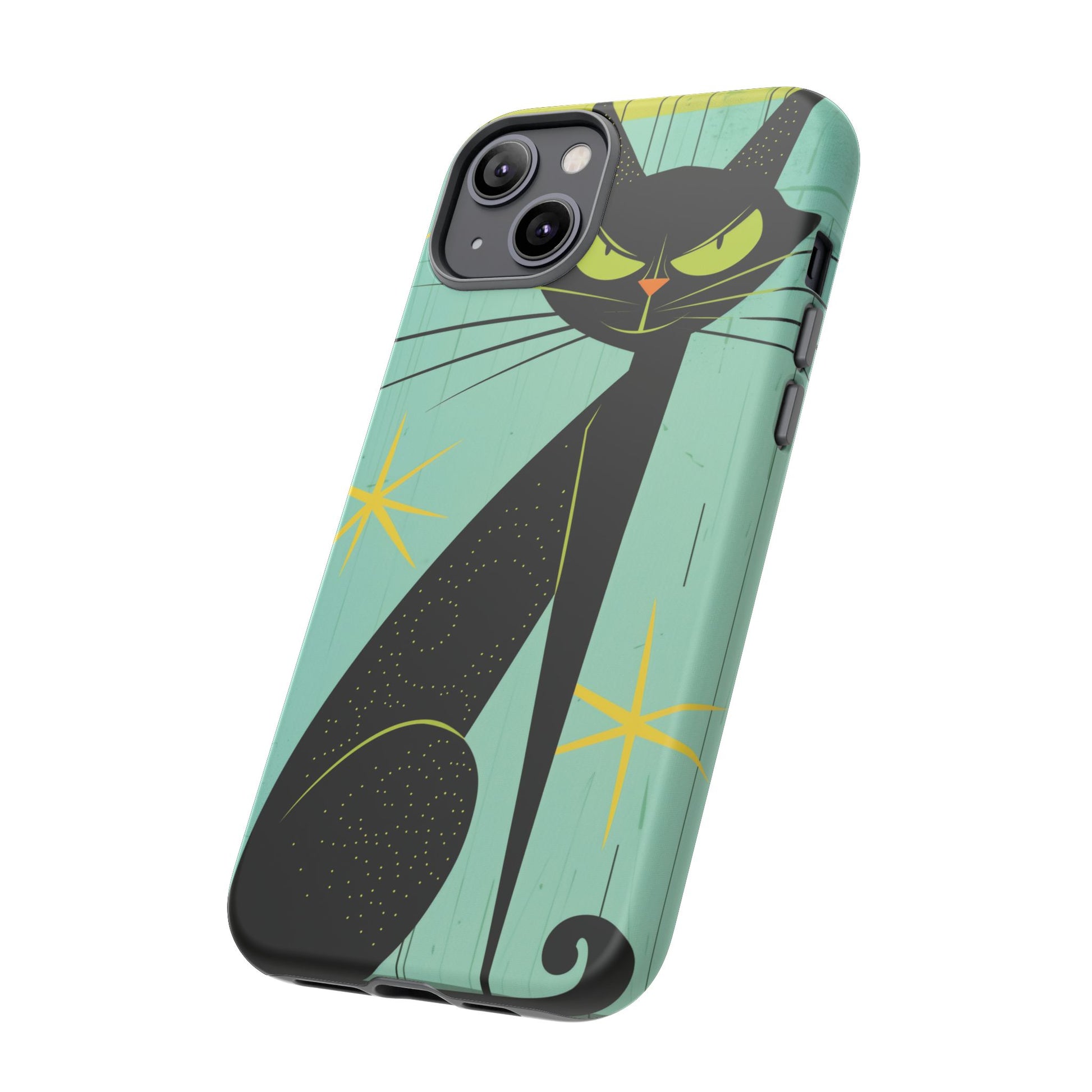 Mid-Century Modern Phone Case, Mid Mod Android Case, Atomic Cats Android Case, Retro Chic Smartphone Cover, Unique Artistic Phone Accessory
