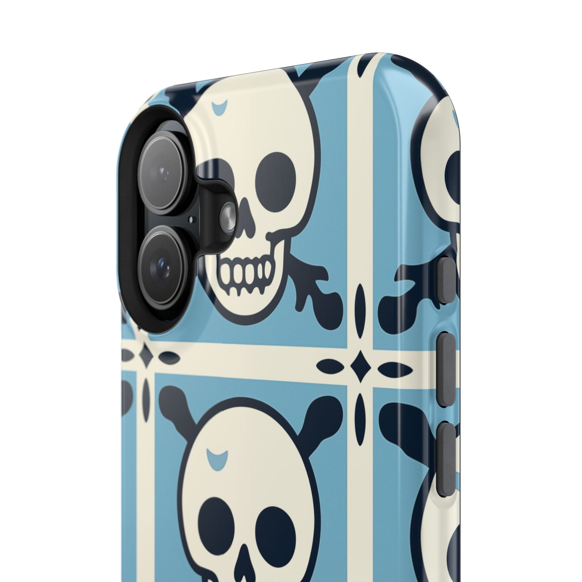 Cute Skull Phone Case Sugar Skull Ghingham Impact-Resistant Cover Goth Skull, Halloween Gift iphone 13 14 15 16 Pro Max