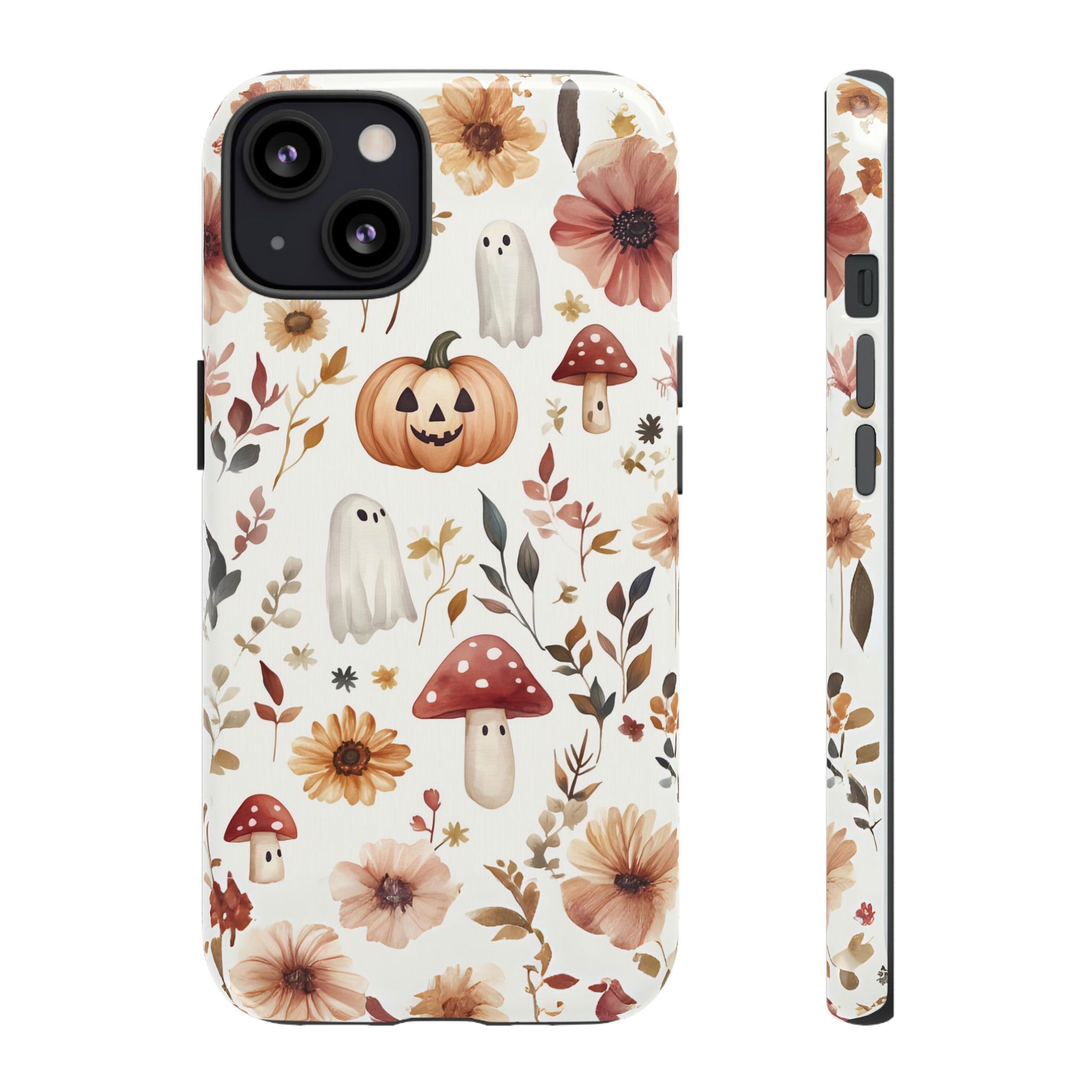 Cottagecore Fall Floral Phone Case for iPhone Samsung Pixel Autumn Pumpkin Tough Case iPhone 16 15 14 13 Pro Max