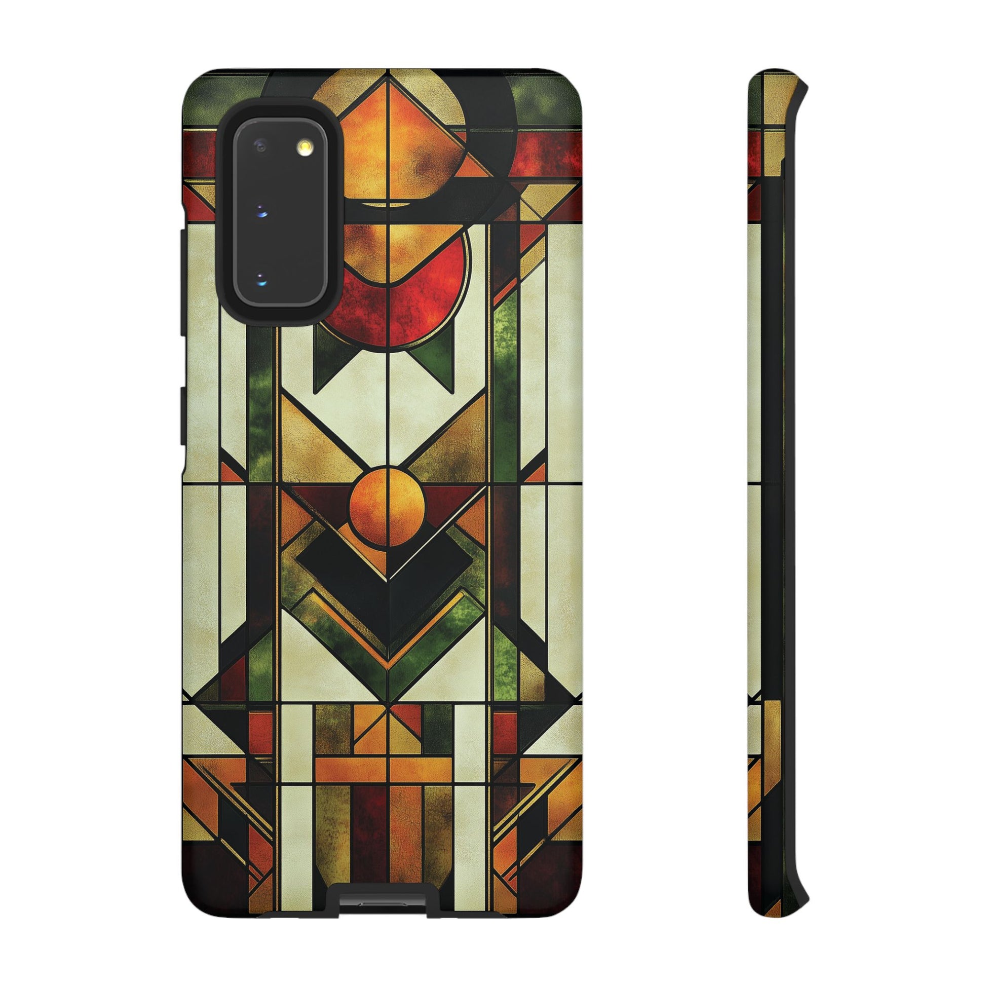 Art Deco Geometric Stained Glass Phone Case Design Lempicka Frank Lloyd Wright Prairie Style Stylish iphone 13 14 15 16 Pro Max Plus Galaxy