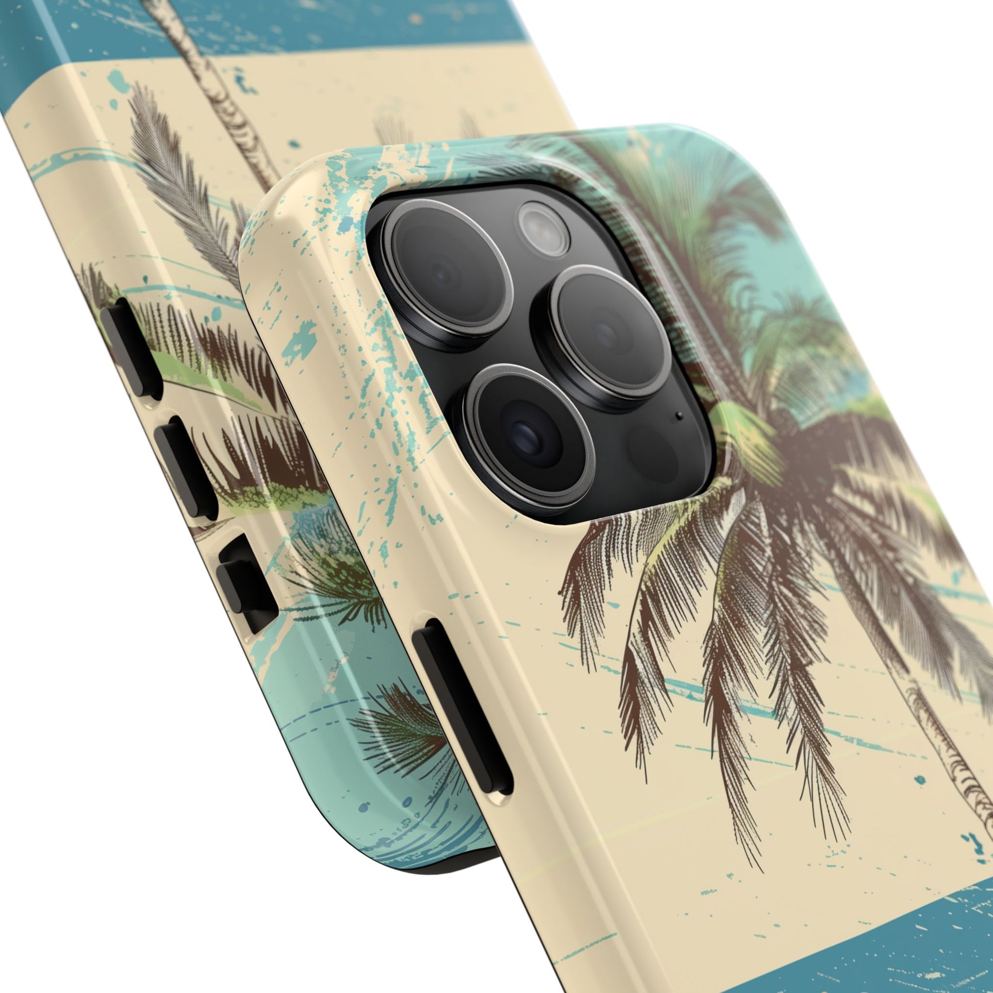 Retro Beach Scene Phone Case, Vintage Tropical Ocean iPhone Case, Summer Beach Phone Cover for iPhone, iphone 15 pro max