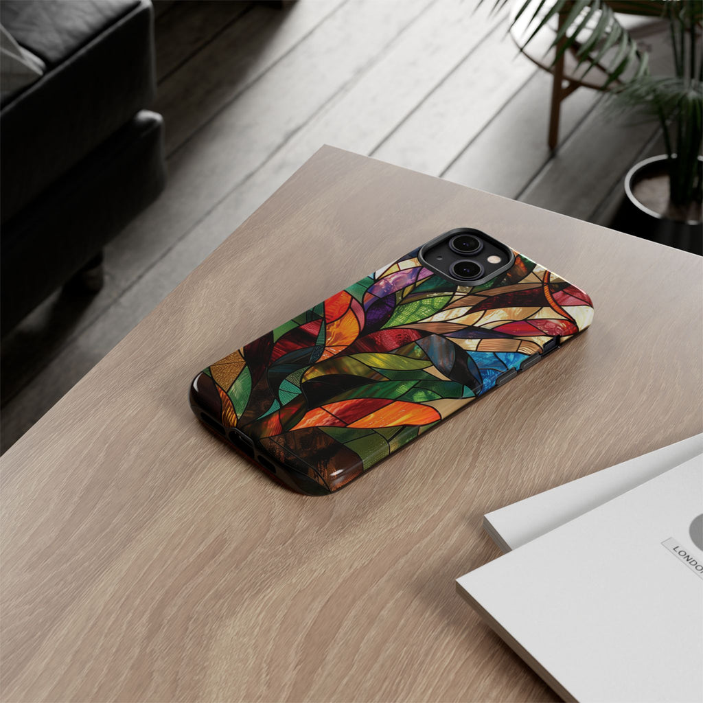 Frank Lloyd Wright Inspired Stained Glass Phone Case Mid Mod Geometric Artistic Architectural Design Art Deco iphone 13 14 15 16 Pro Max