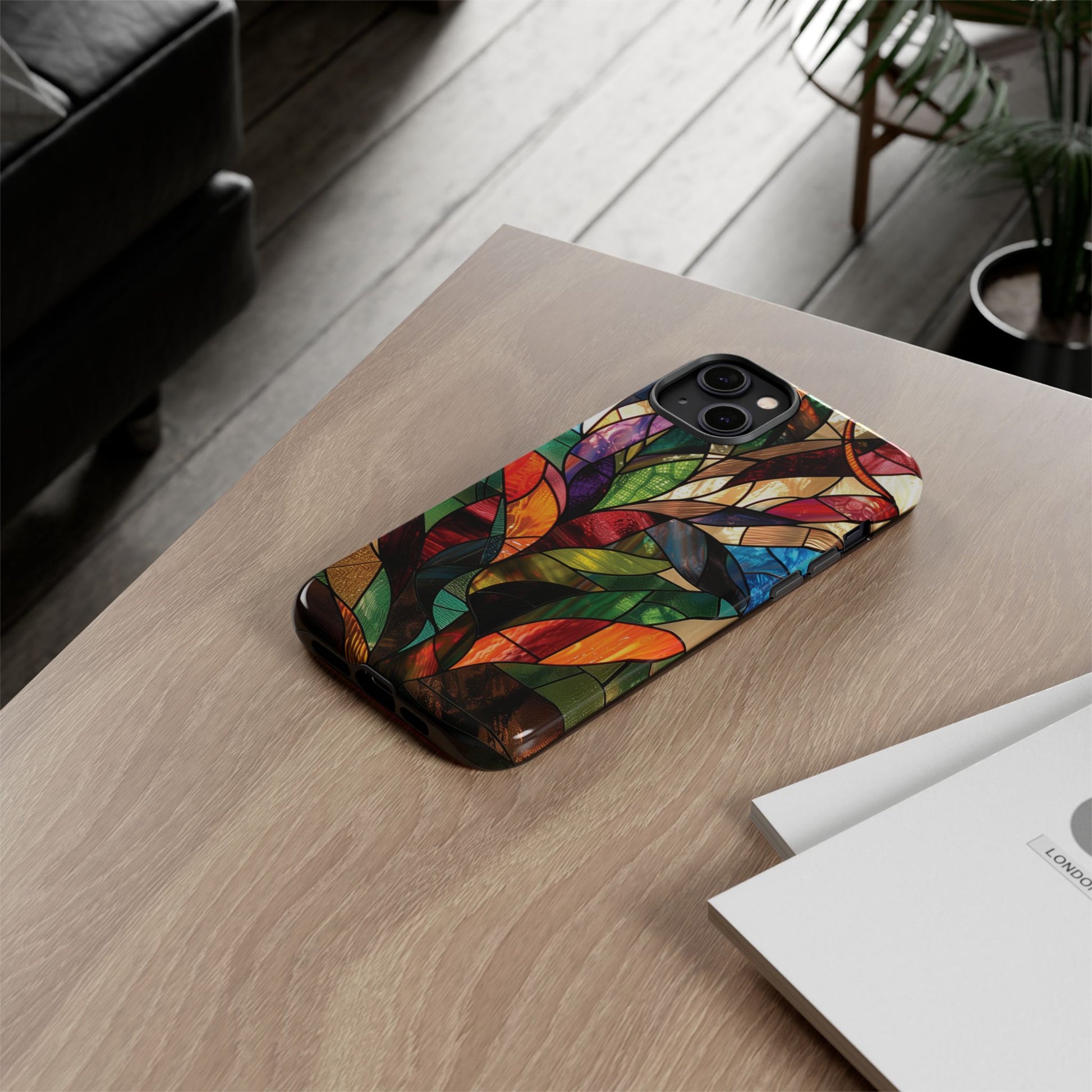 Frank Lloyd Wright Inspired Stained Glass Phone Case Mid Mod Geometric Artistic Architectural Design Art Deco iphone 13 14 15 16 Pro Max