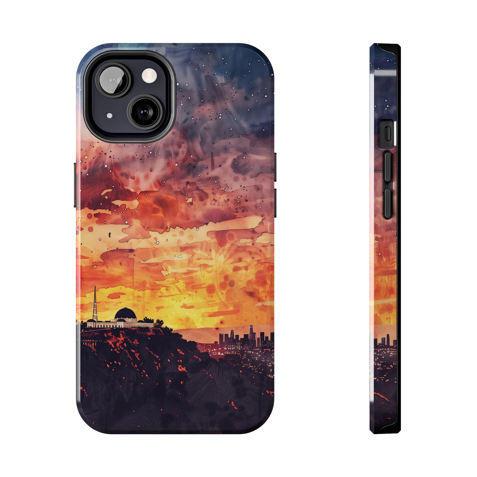 Los Angeles Sunset iPhone Case, Golden Hour Scenic View, Hollywood Hills Sunset Phone Case, Palm Trees Phone Case, iphone 15 pro max case