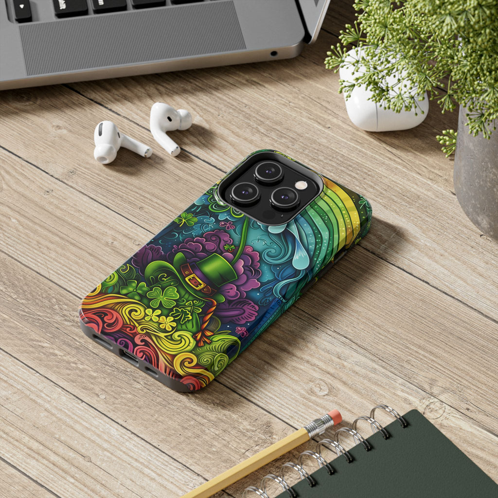 St. Patrick's Day Lucky Phone Case, Green Shamrock Protective Cover, Durable Irish Luck Phone Accessory, Holiday Gift Idea