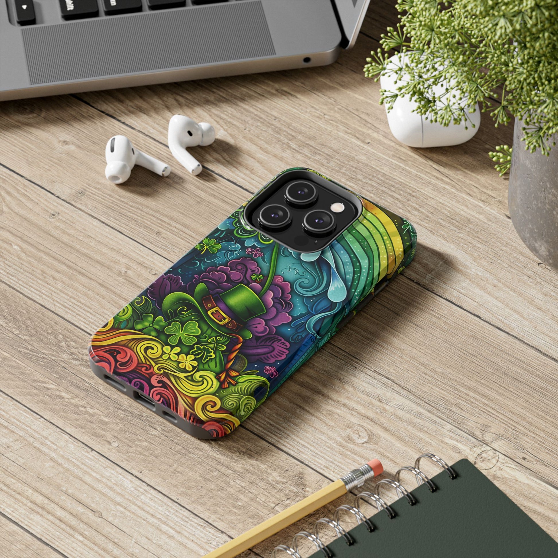 St. Patrick's Day Lucky Phone Case, Green Shamrock Protective Cover, Durable Irish Luck Phone Accessory, Holiday Gift Idea