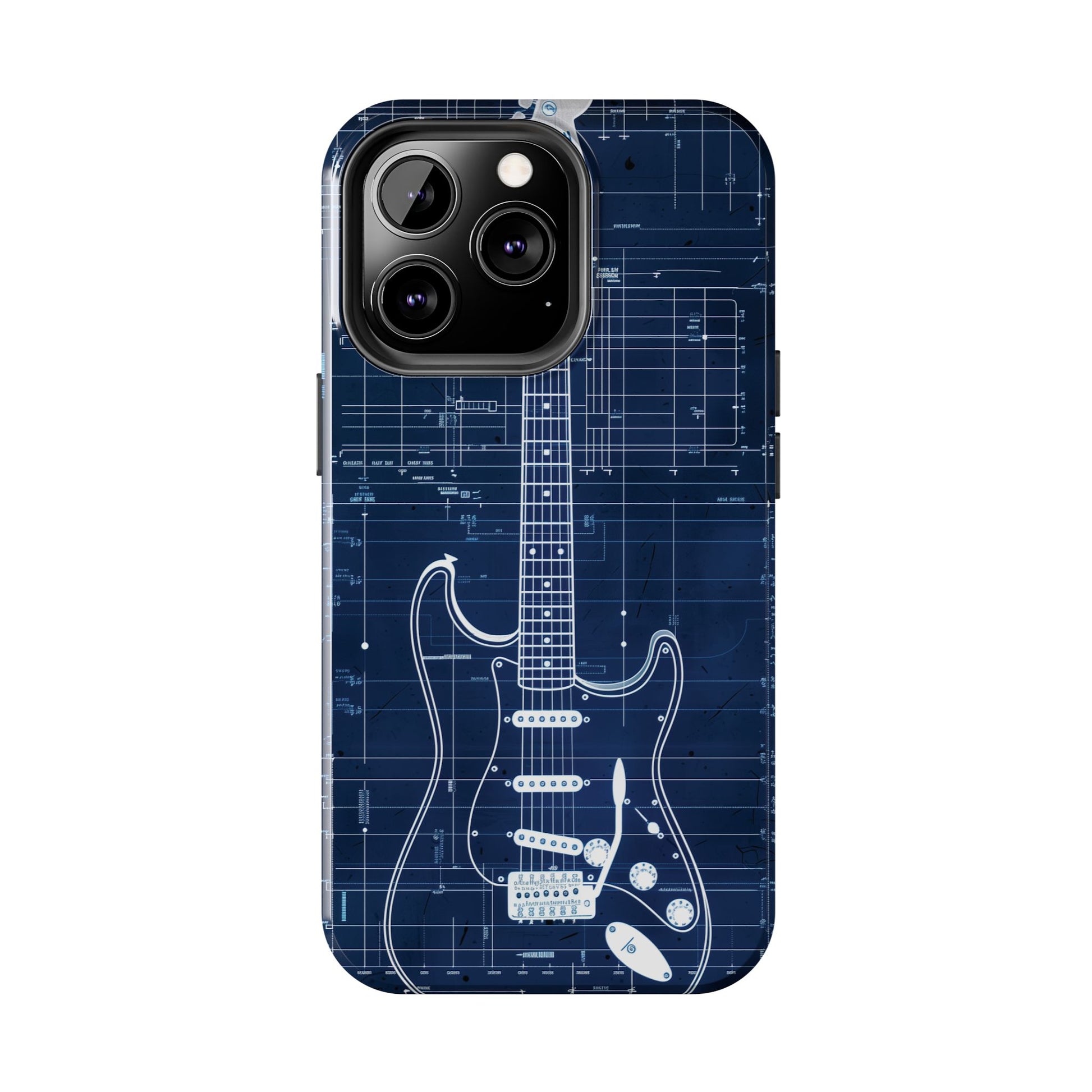 Guitar Phone Case, Guitar Blueprint iPhone Cover, Vintage Guitar Design, Custom iPhone Covers, Rock Music Phone Accessories, Musician Gift